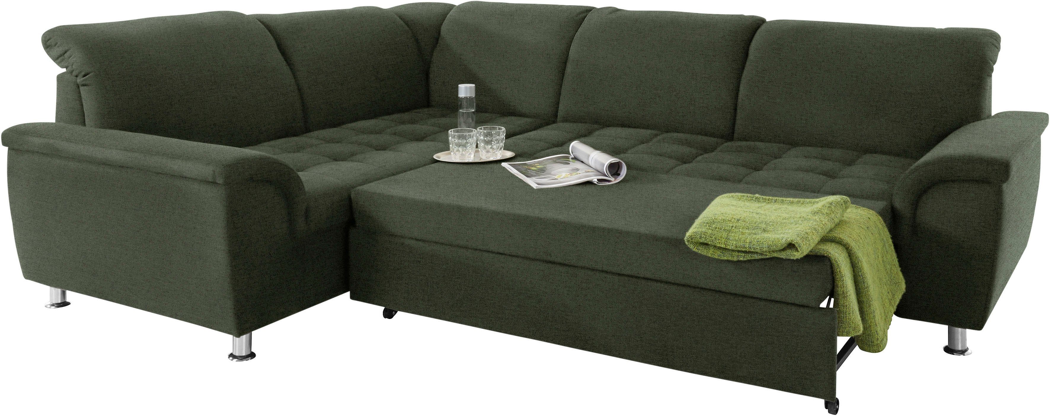 DOMO collection Hoekbank Franzi, tijdloos en elegant, moderne zittingstikking, L-Vorm