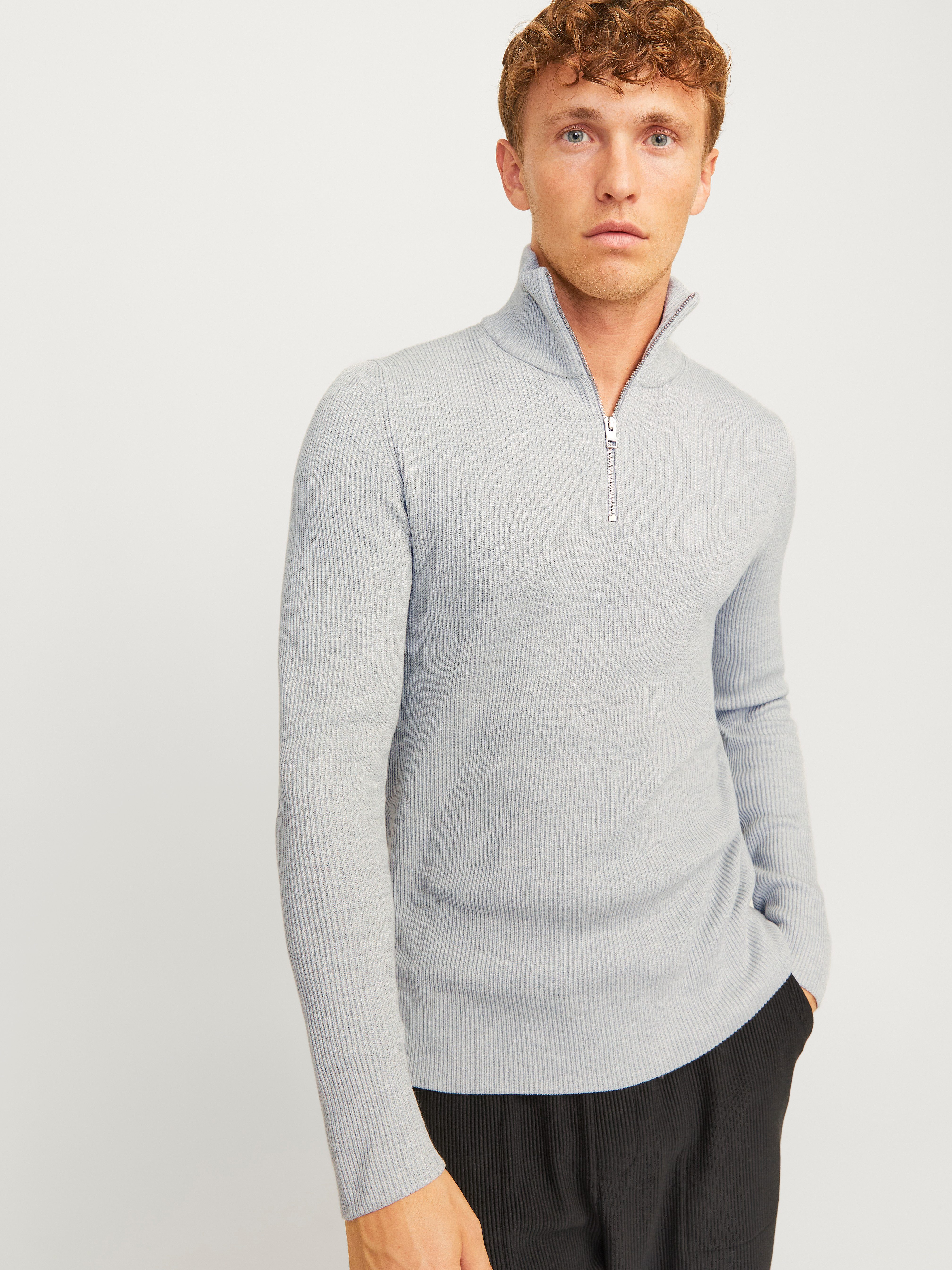 Jack & Jones Schipperstrui JJEPERFECT KNIT HALF ZIP SN