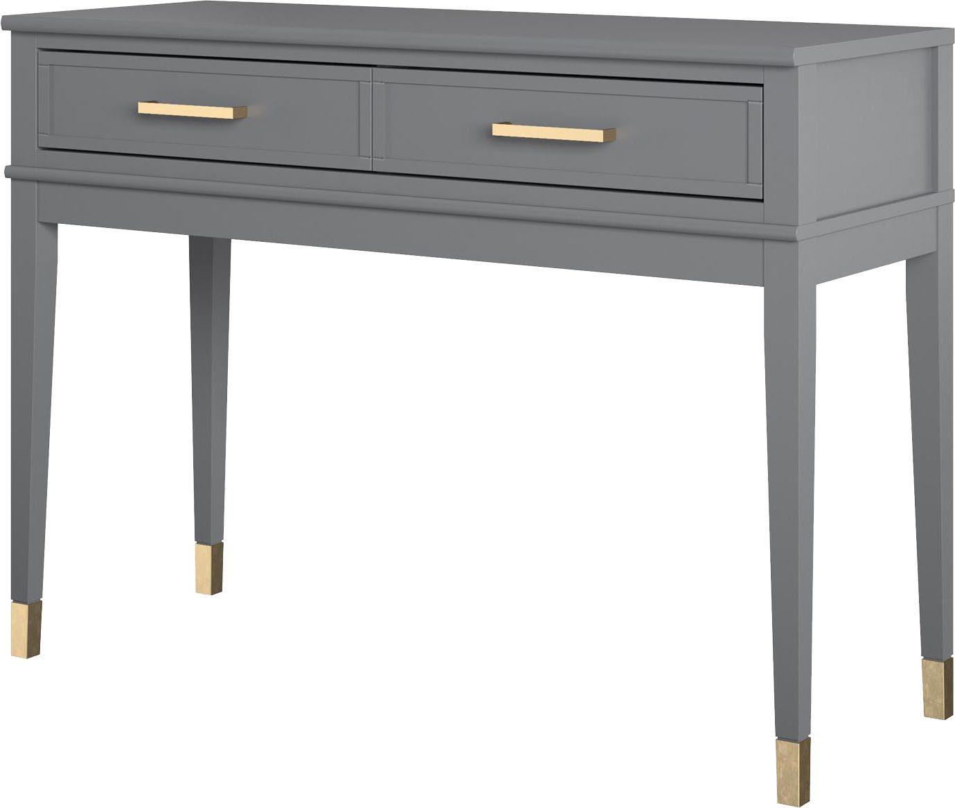 CosmoLiving by Cosmopolitan Sidetable Westerleigh met 2 laden, onderhoudsvriendelijk mdf, massief houten poten, hoogte 76 cm (1 stuk)