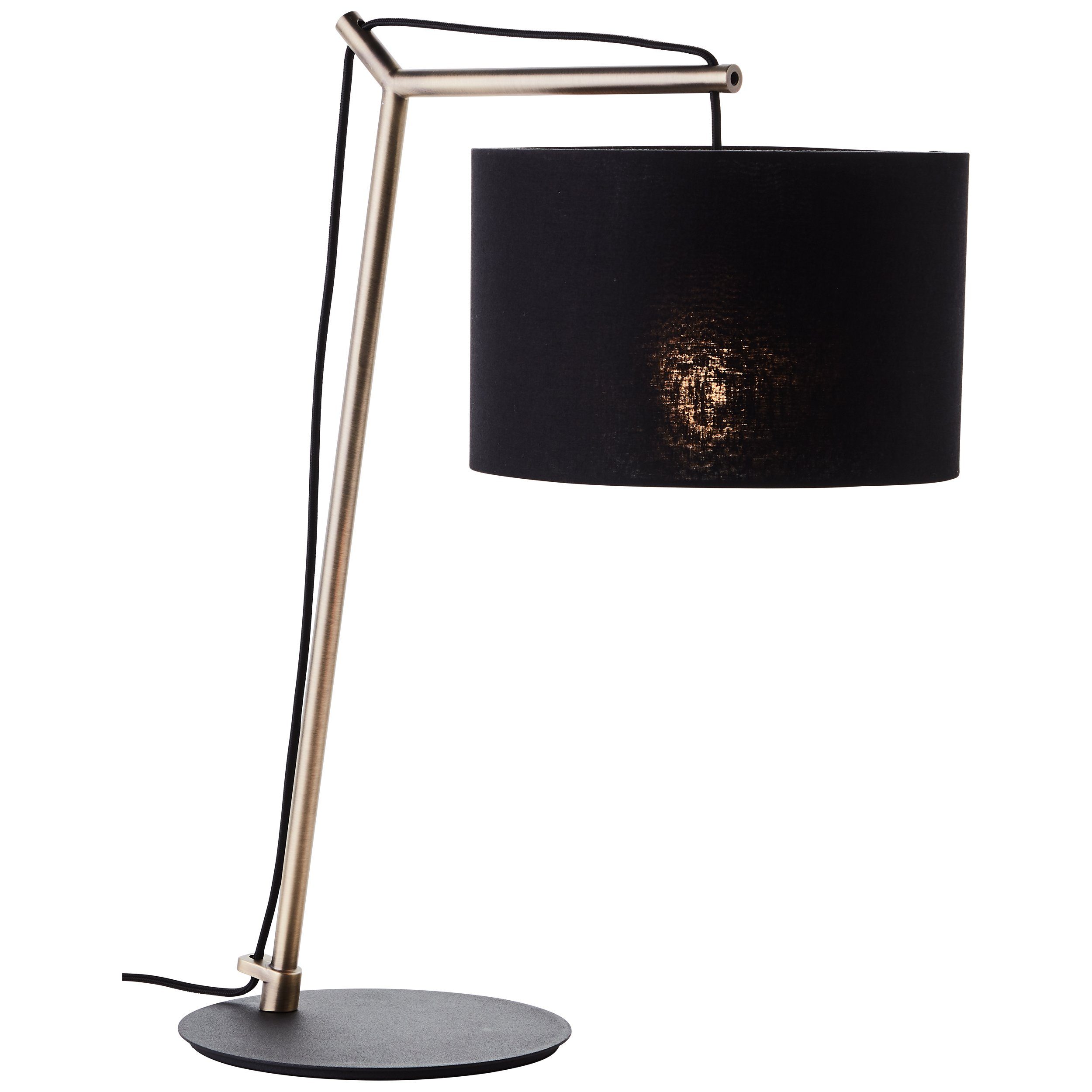 Brilliant Leuchten Tafellamp Annice Hoogte 52 cm, E14, metaal/textiel, zwart mat/messingkleurig geborsteld