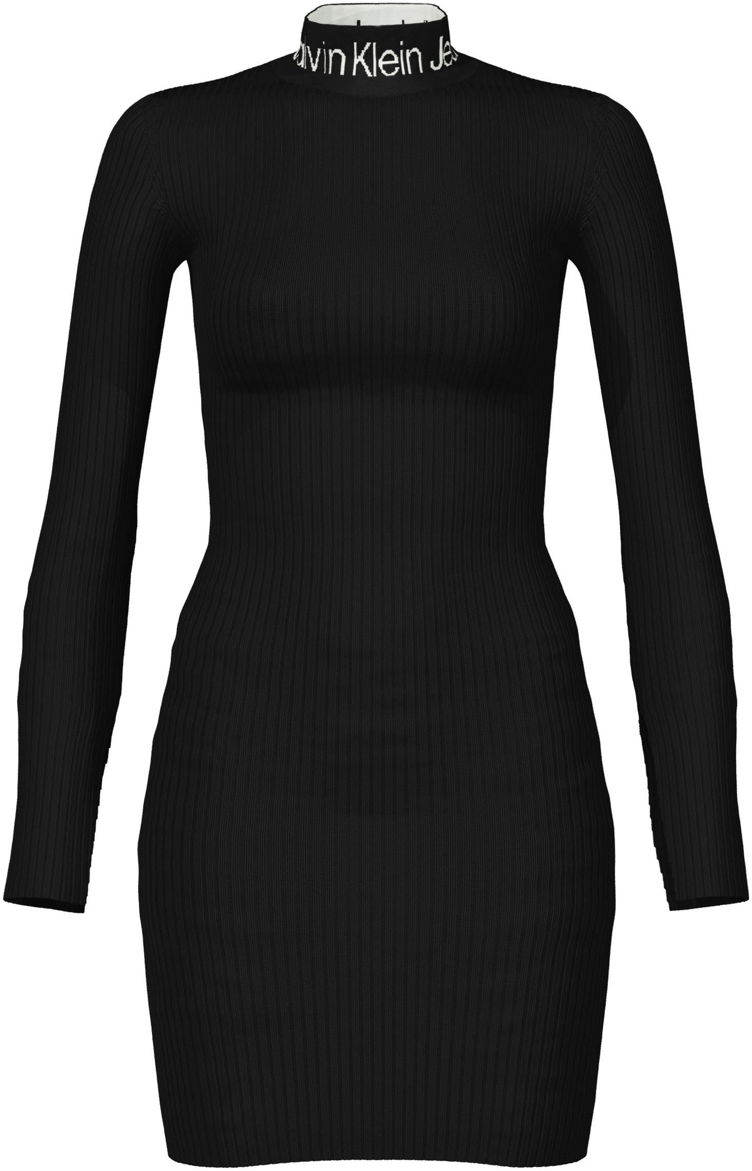 Calvin Klein Sweatjurk LOGO INTARSIA SWEATER DRESS