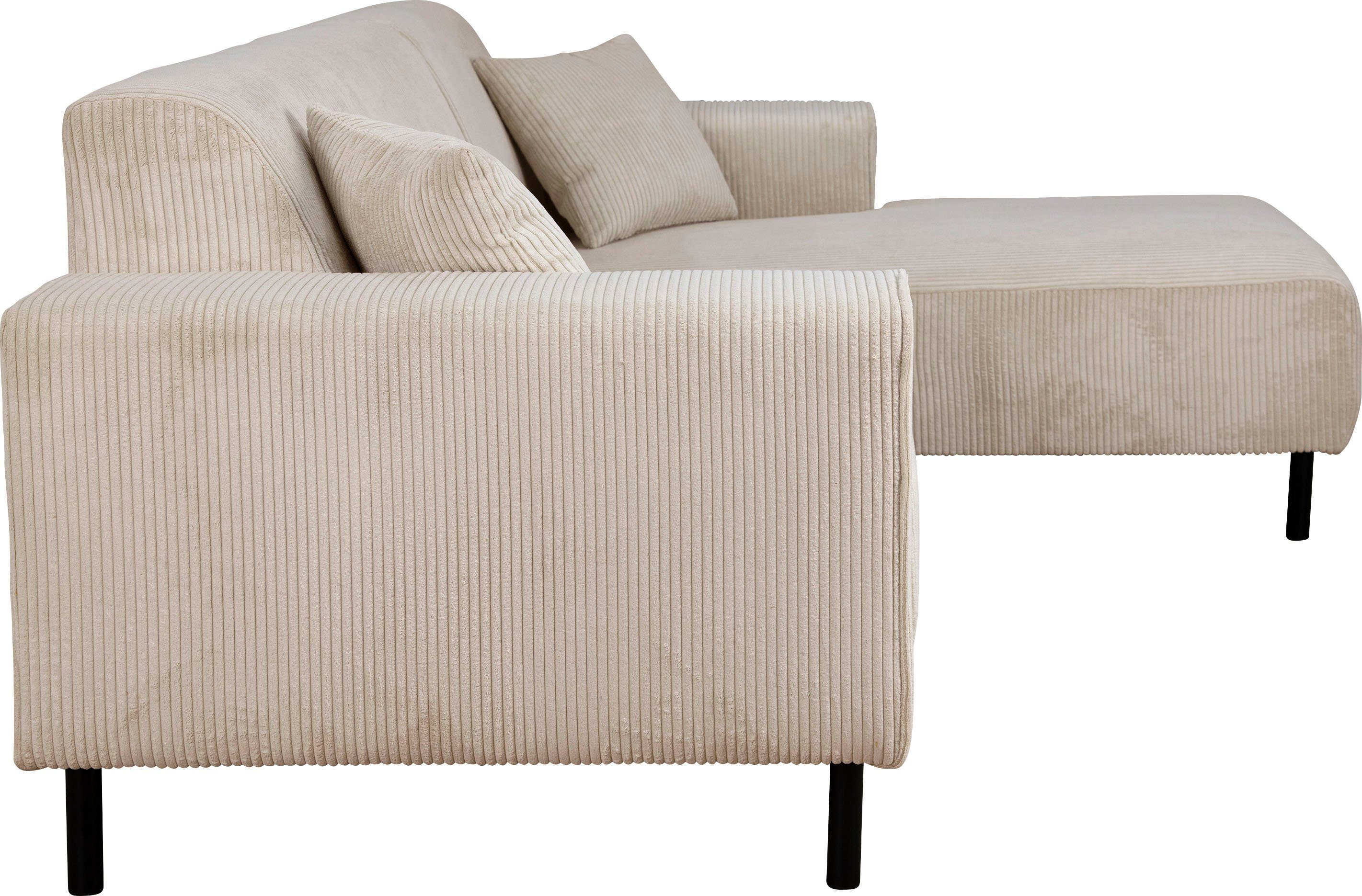 Home affaire Hoekbank ARROS L-vorm met golfondersteuning, afmetingen B/D/H: 235/163/81 cm incl. sierkussens, met recamiere rechts/links bestelbaar, ook in cord