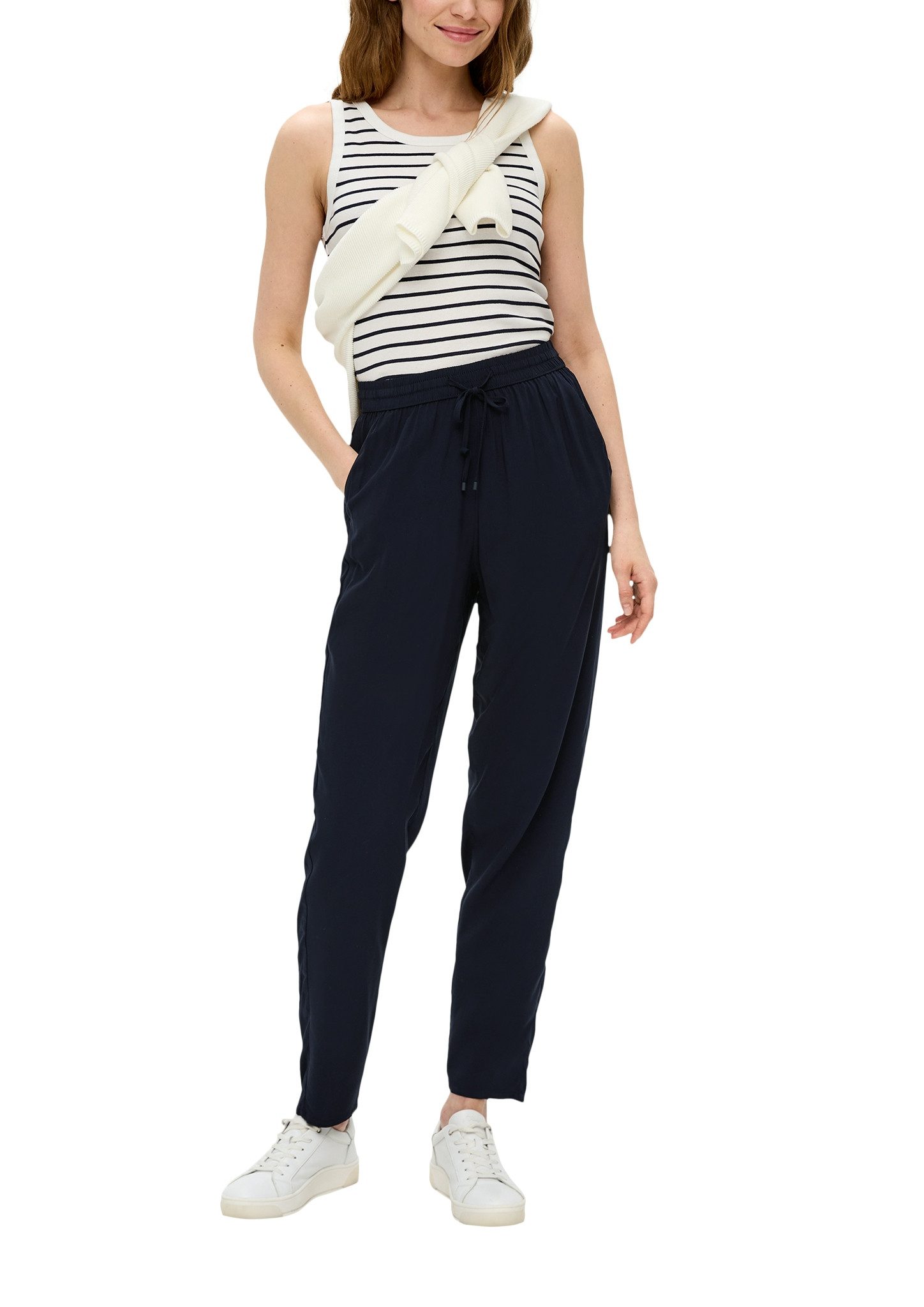 s.Oliver Joggingbroek met elastische band en strikbandjes
