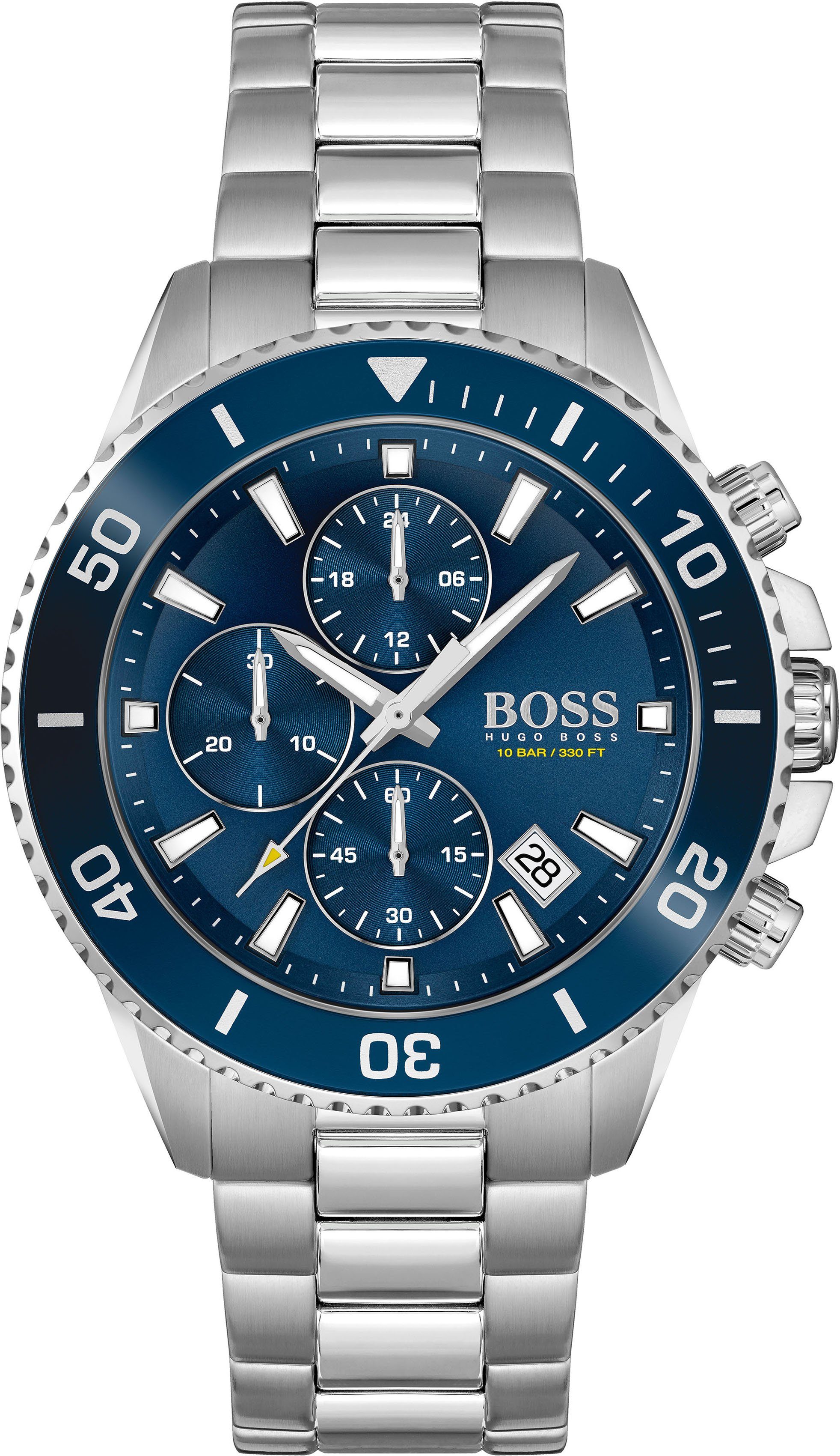 Boss Chronograaf Admiral Quartzhorloge, herenhorloge, horloge, stopwatchfunctie, roestvrijstalen band