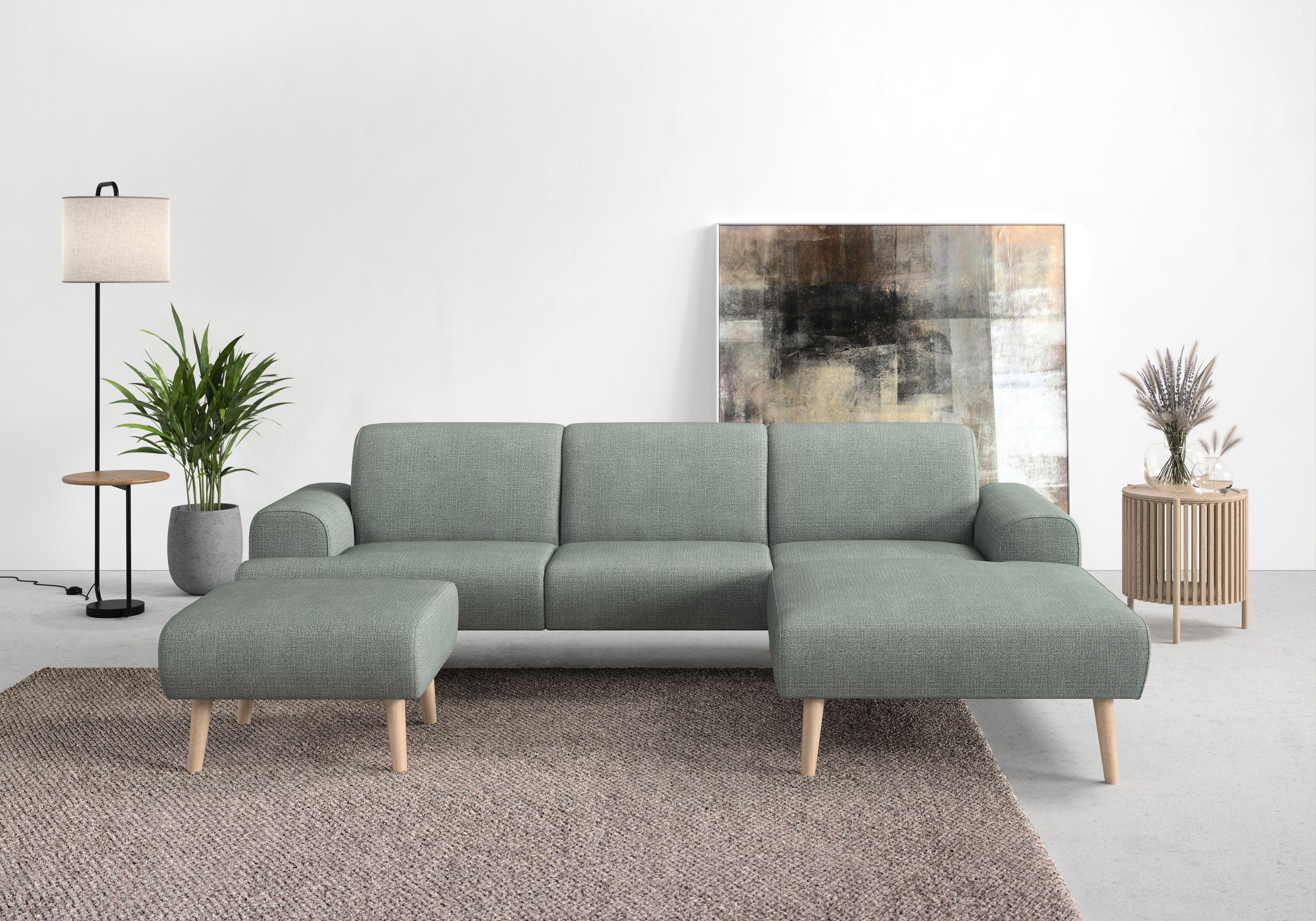andas Hoekbank Swift Scandic Design, binnenvering voor hoog zitcomfort, L-vorm