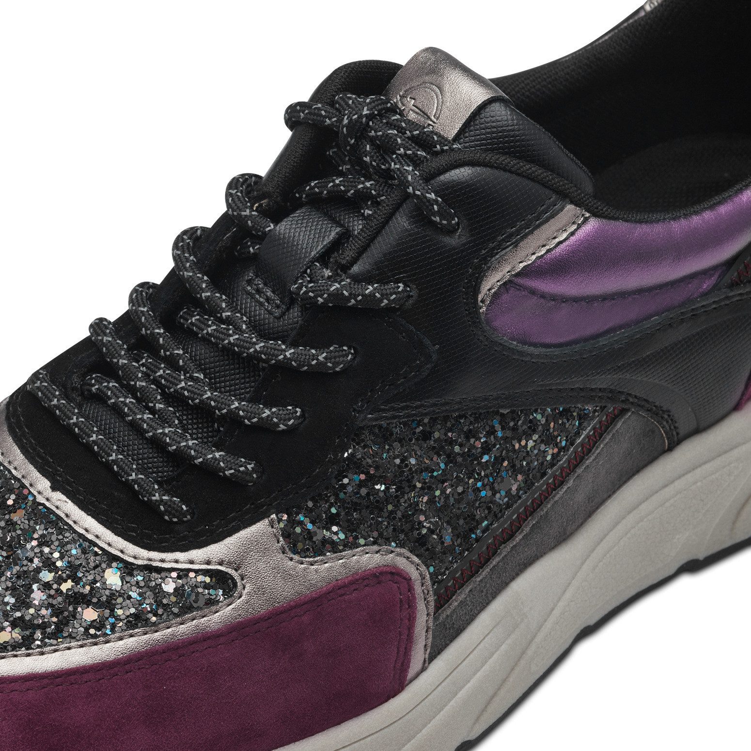 Tamaris Sneakers met sleehak veterschoenen, lage schoen, vrijetijdsschoen, kleurrijke contrastafwerkingen