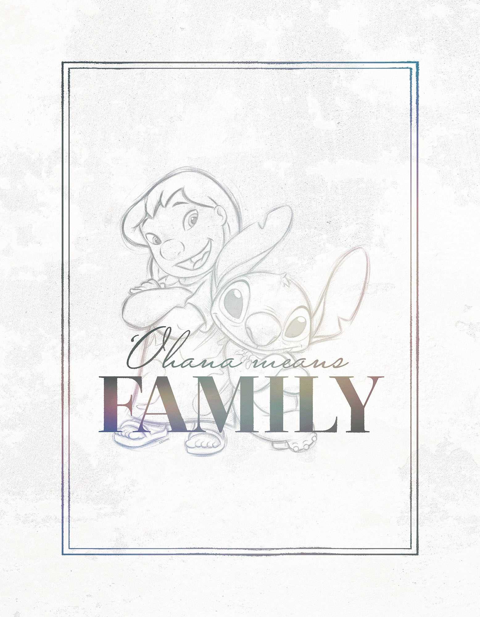Komar Artprint op linnen Lilo & Stitch Family Goals - Afmeting 30 x 40 cm (1 stuk)