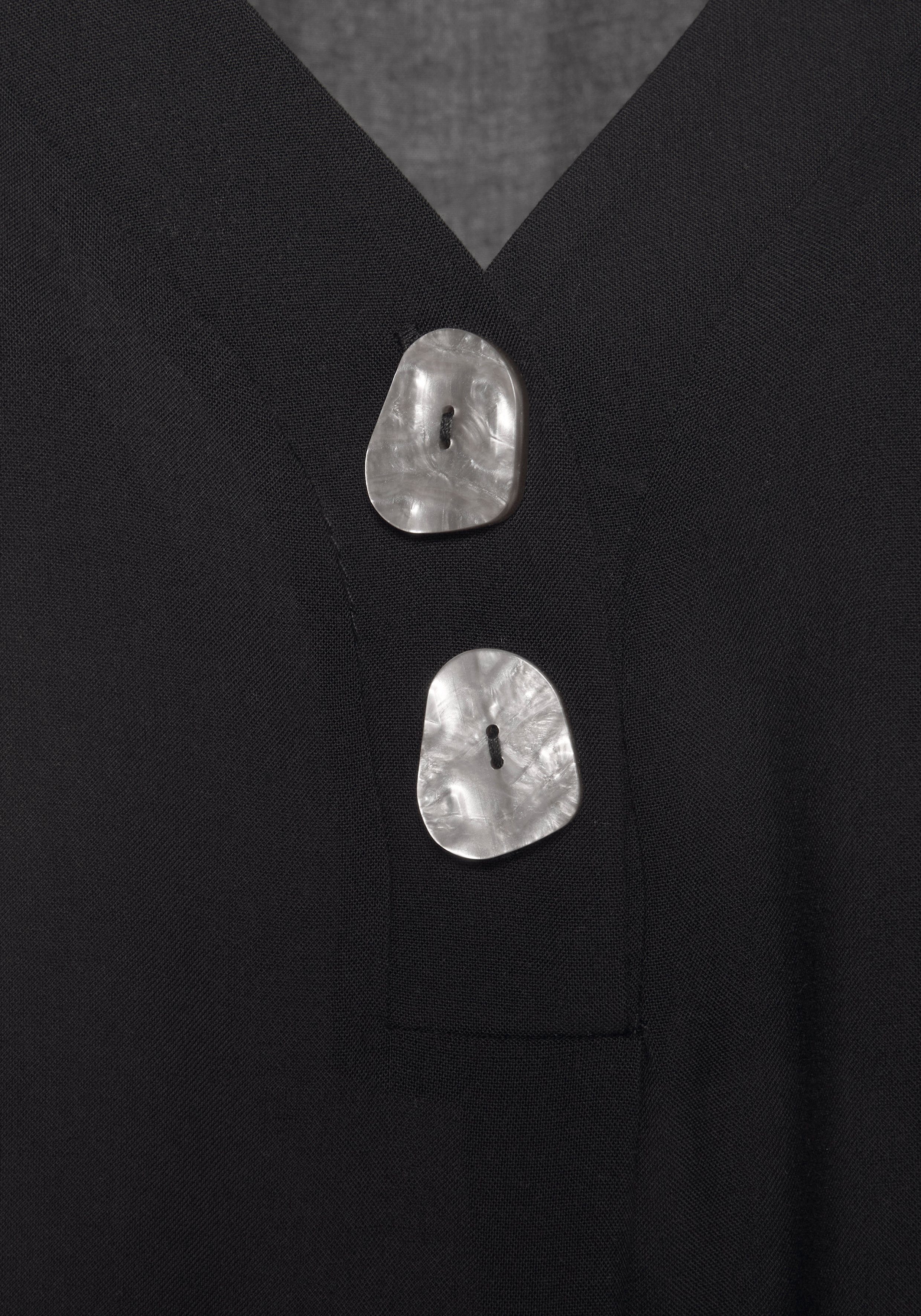 Lascana Blouse zonder sluiting met modieuze knopen, luchtige korte mouwen blouse, zomers