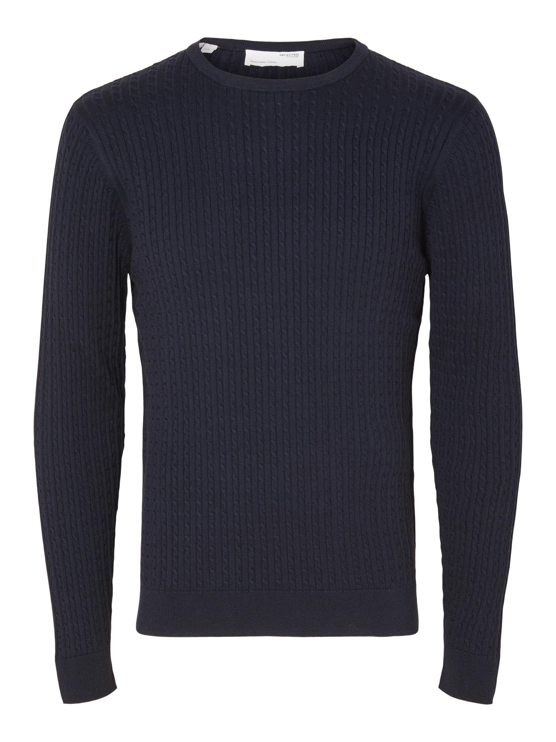 SELECTED HOMME Trui met ronde hals SLHBERG CABLE CREW NECK NOOS