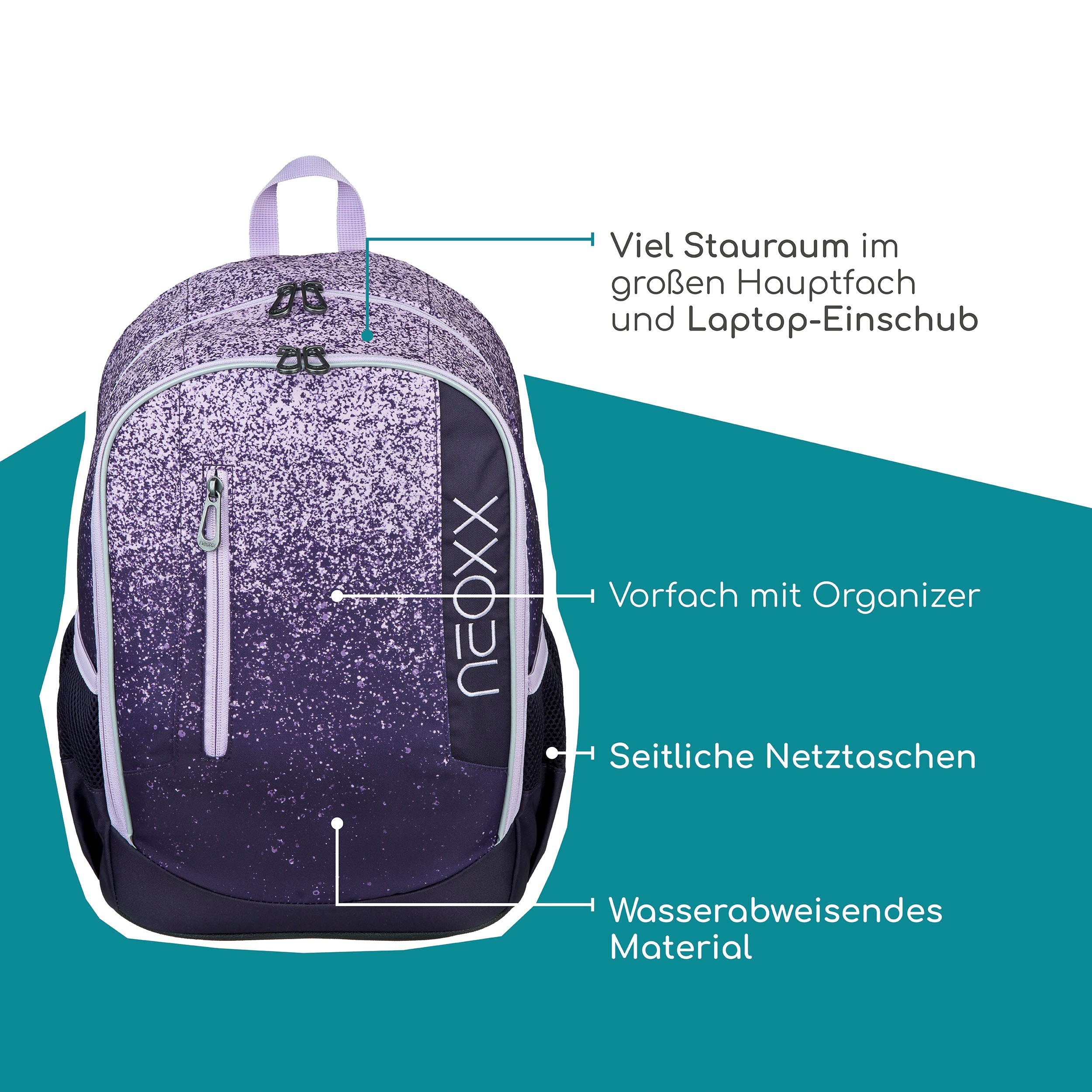 neoxx Schoolrugzak Flow, Glitterally perfect gedeeltelijk van gerecycled materiaal
