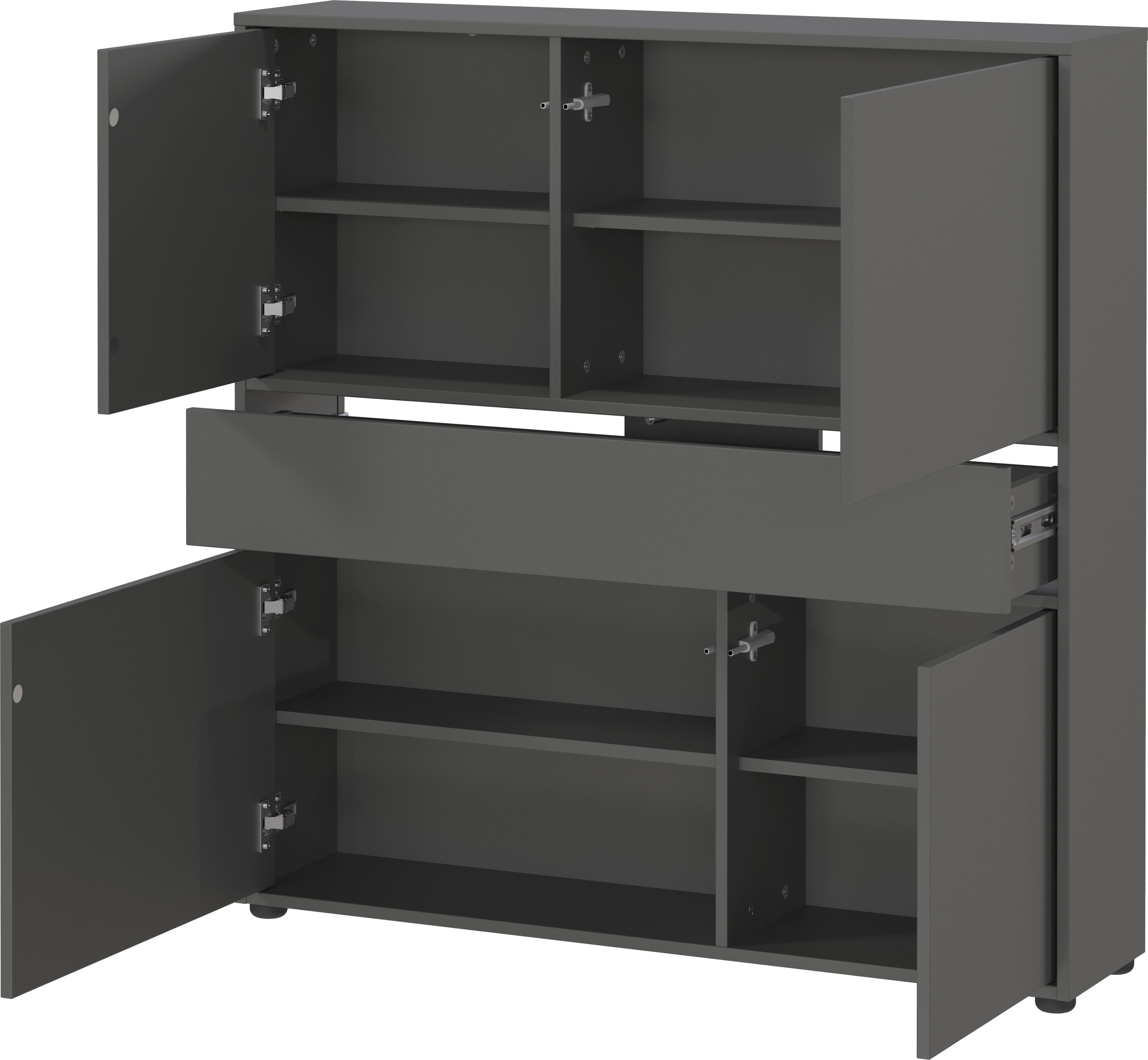 GERMANIA Multifunctionele kast Ameca 2.0 staand te monteren, gangkast in geringe diepte, breedte 105 cm