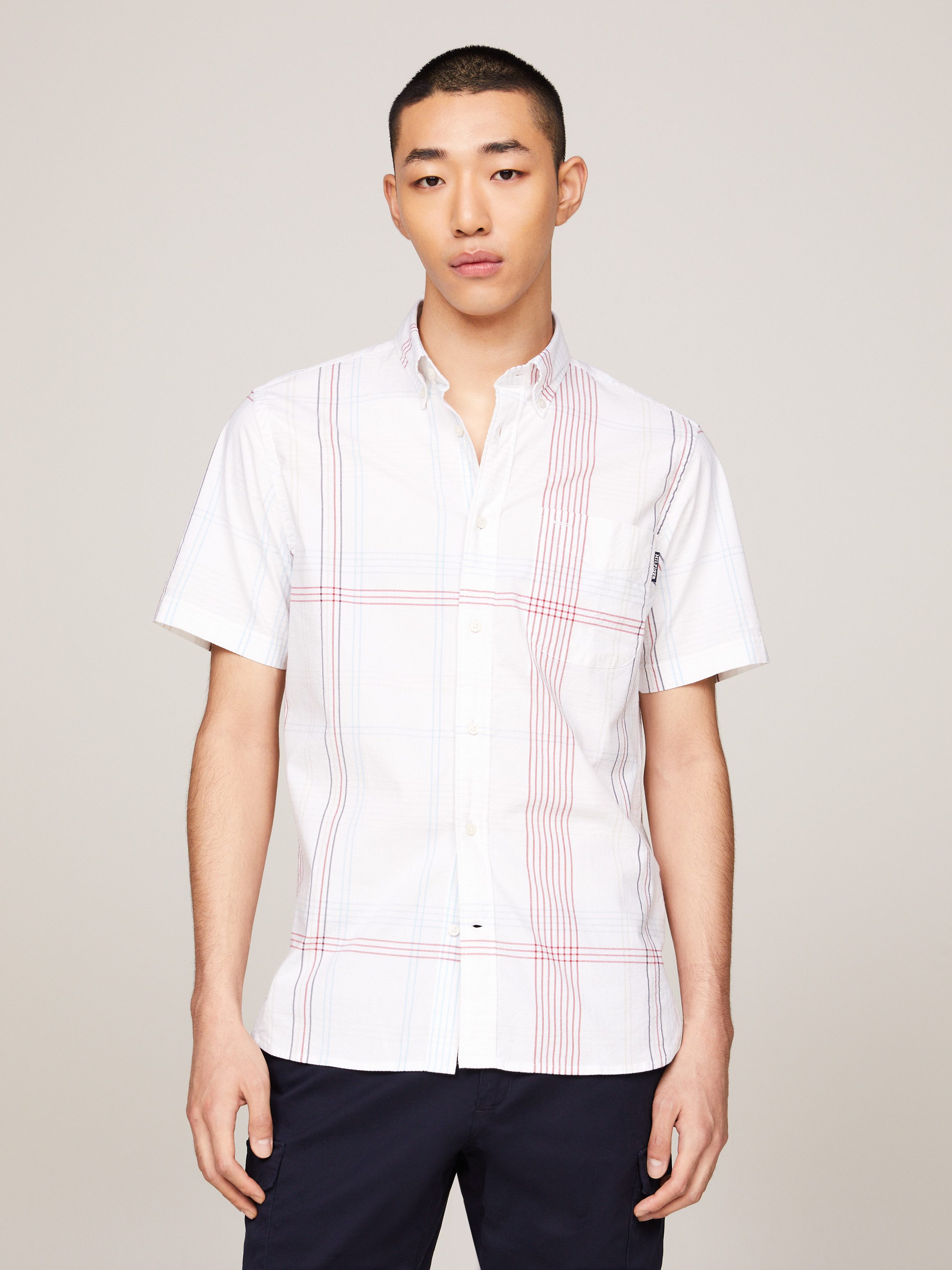 Tommy Hilfiger Overhemd met korte mouwen RWB LINE CHECK RF SHIRT S/S