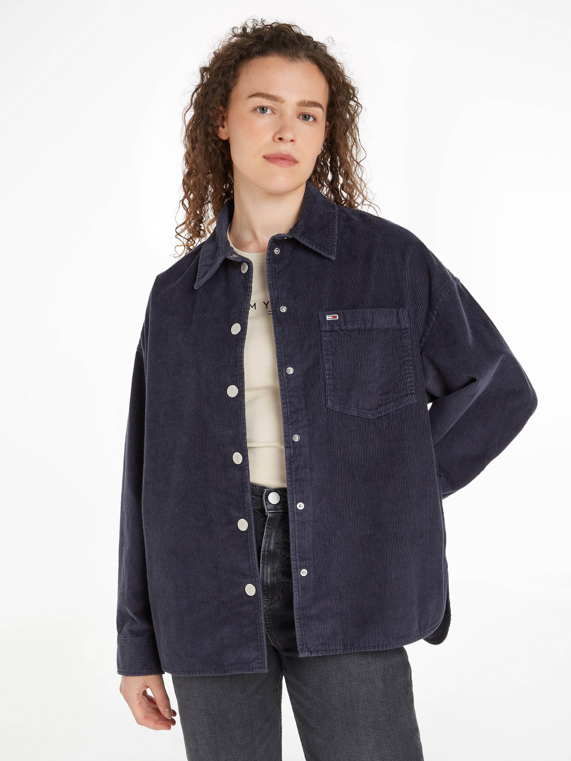 TOMMY JEANS Overhemdblouse TJW WASHED CORD OVERSHIRT EXT