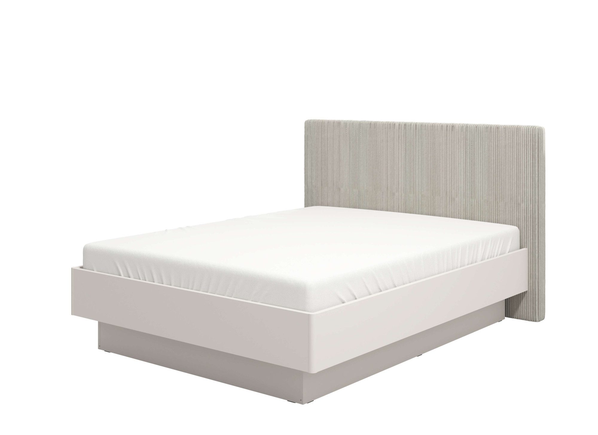 INOSIGN Bedframe Lucca bed, met gevoerd hoofdeinde, bekleed met zachte cordstof bedden wit