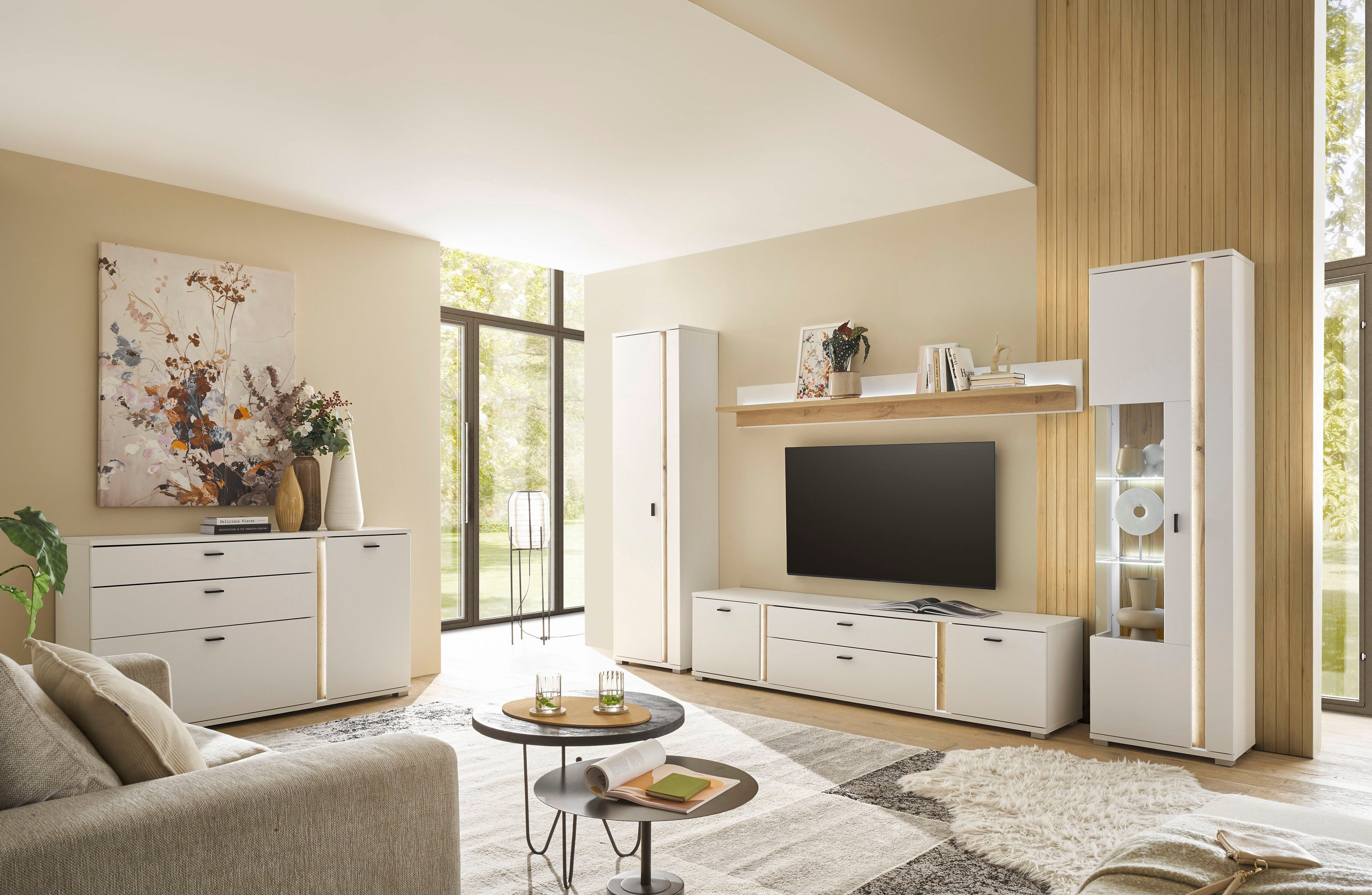 INOSIGN Dressoir Long Island in moderne trendkleur, inclusief verticale verlichting, breedte 150 cm (1 stuk)