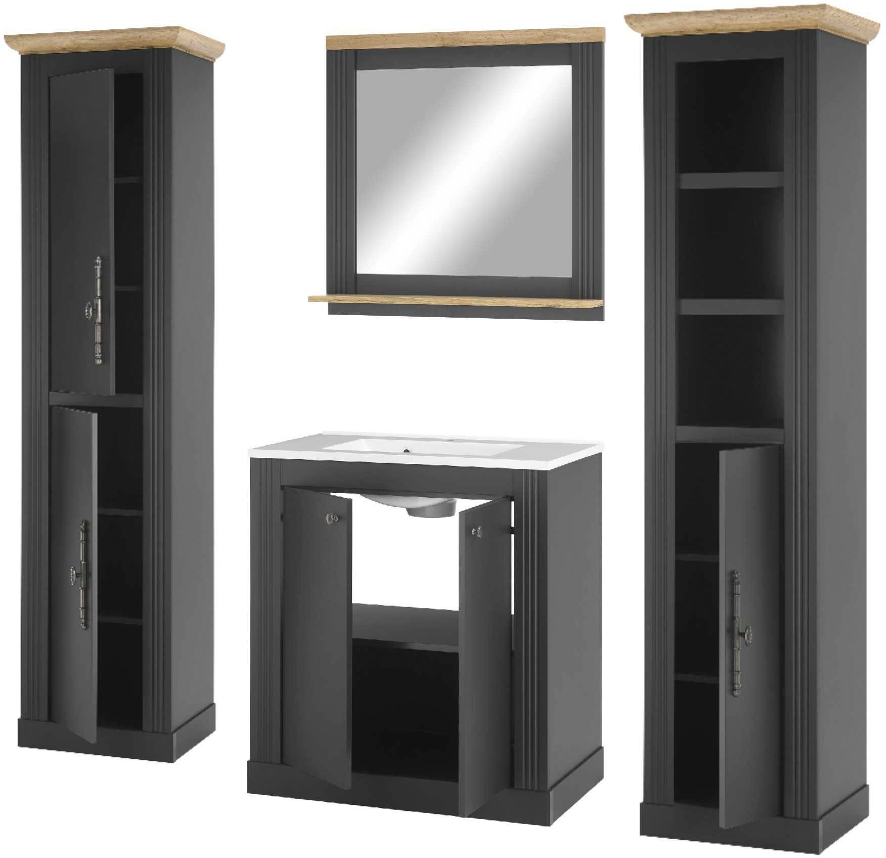 Home affaire Badkamerserie WESTMINSTER, badkamer in landhuisstijl, 4-delig badkamer (4-delig)
