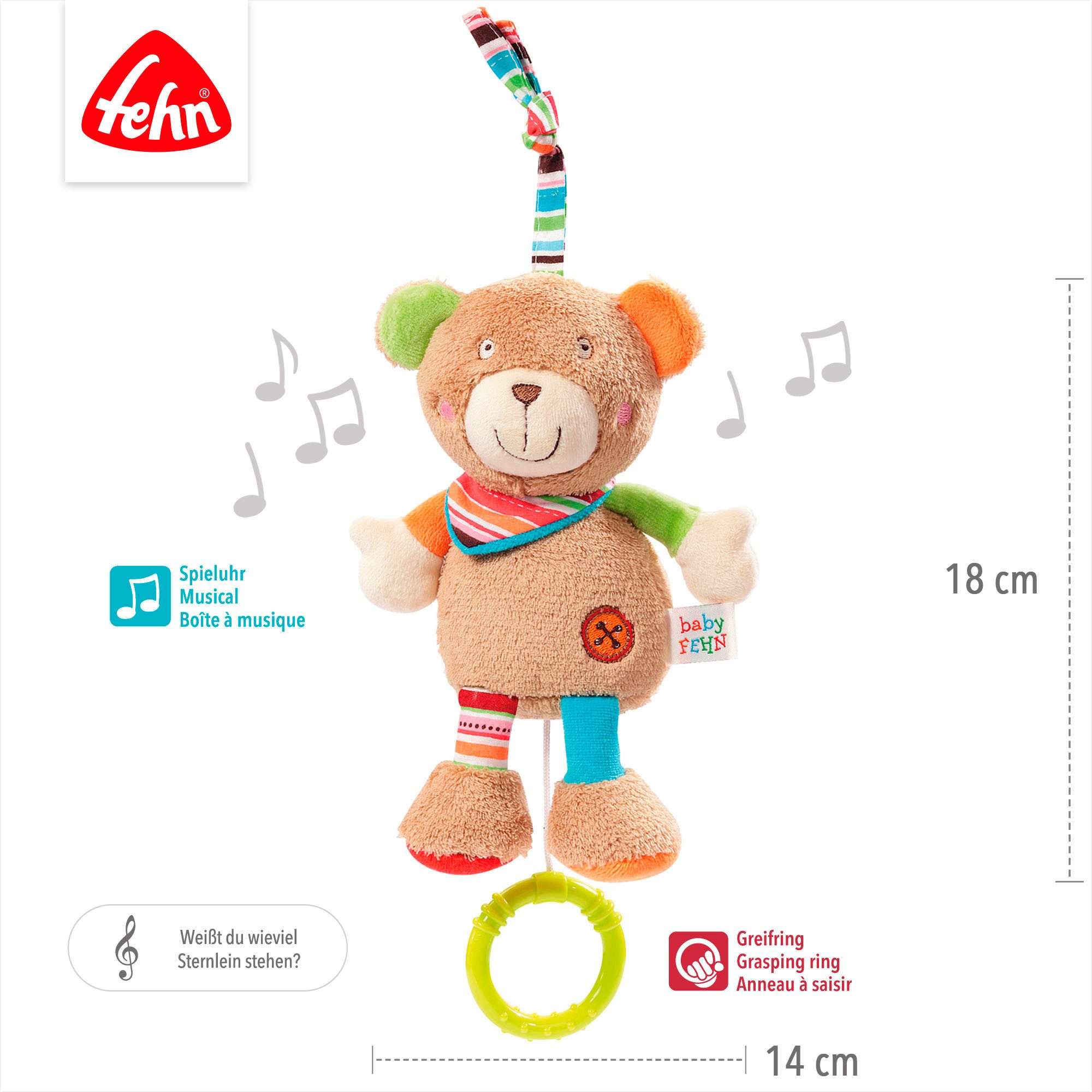 Fehn Speeldoosje Classic Stars, teddybeer met uitneembare speeldoos