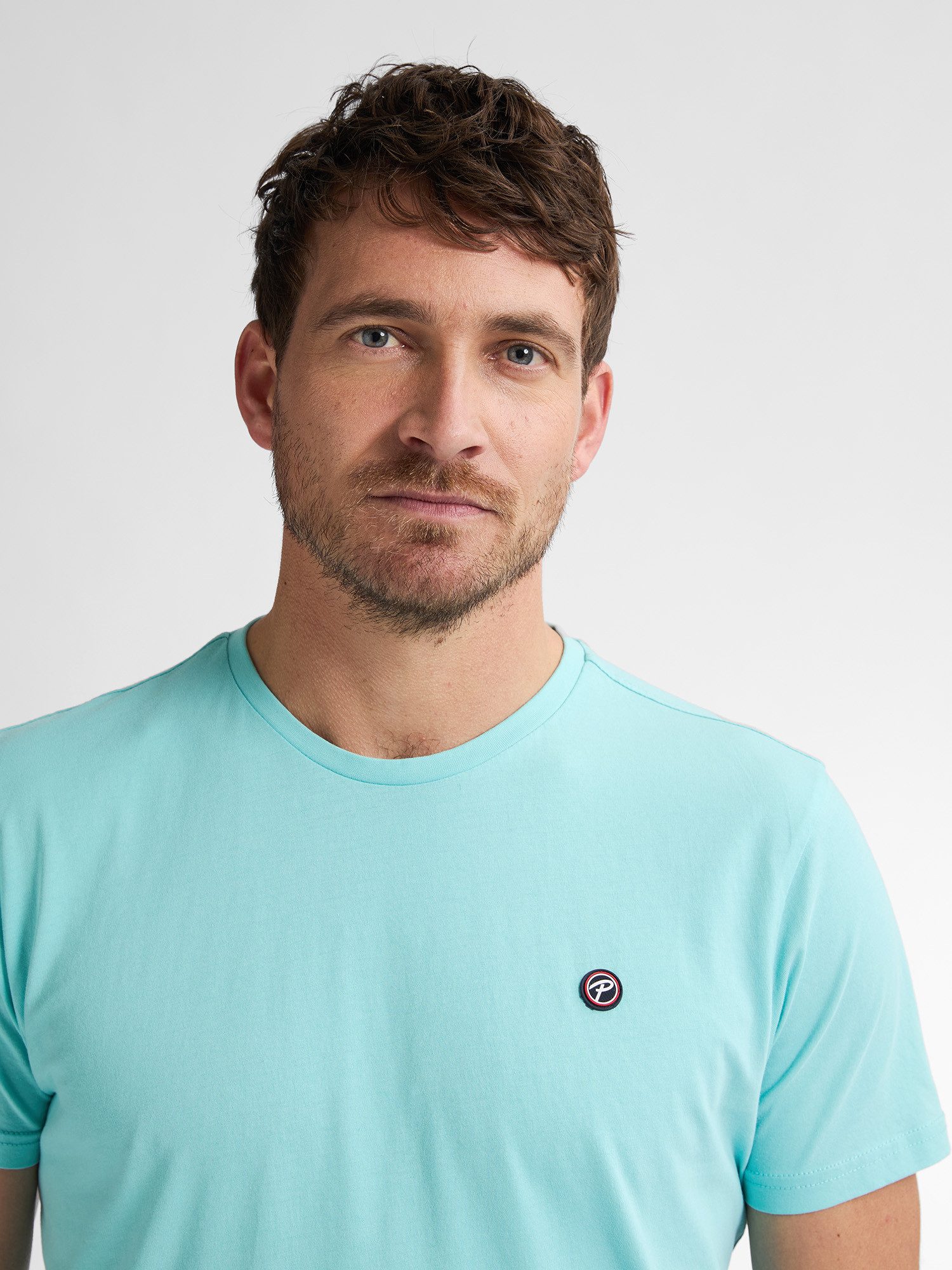 Petrol Industries Shirt met ronde hals met geborduurd logo
