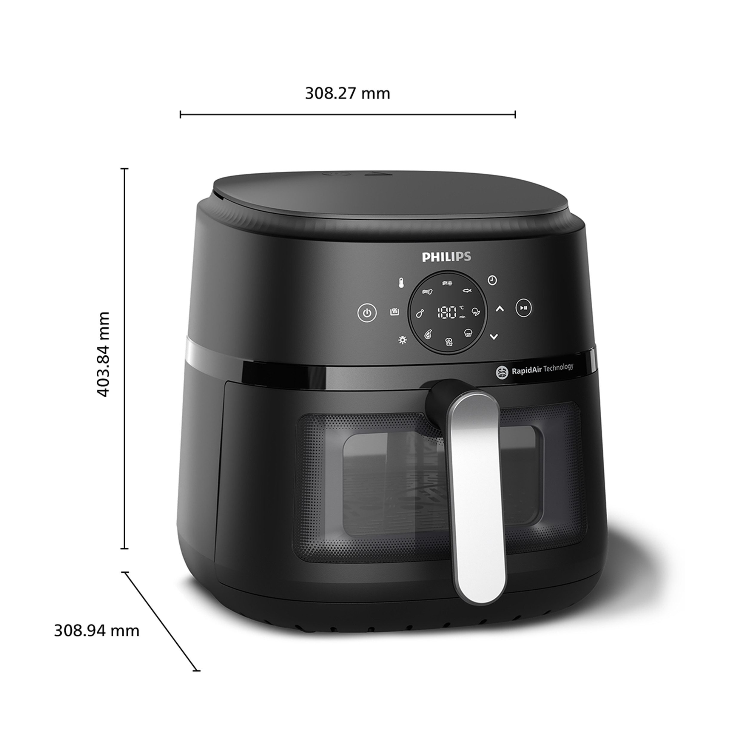 Philips Airfryer 2000 NA231/00, mit 6.2L, Sichtfenster