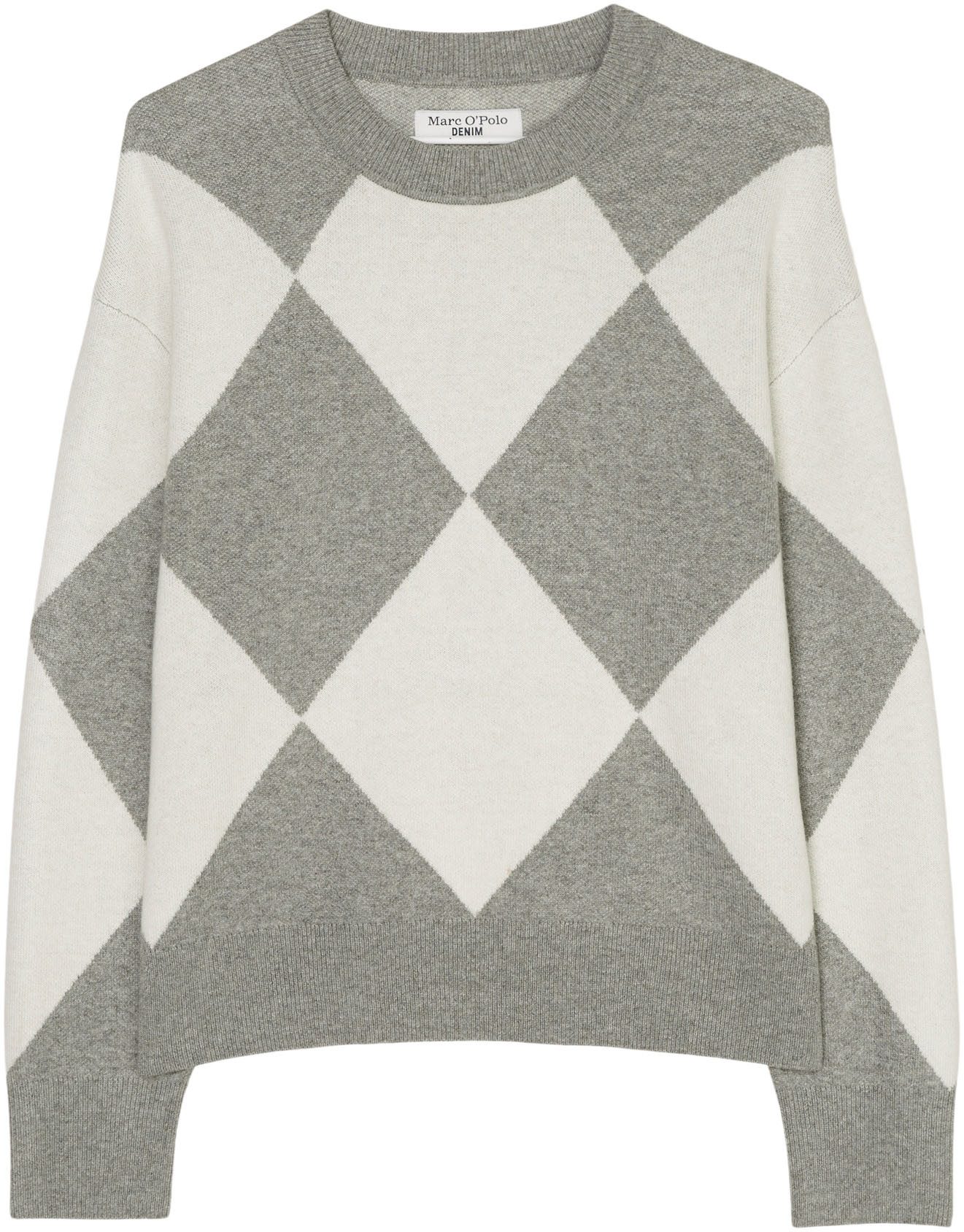 Marc O'Polo DENIM Trui met ronde hals met modieus ruitpatroon