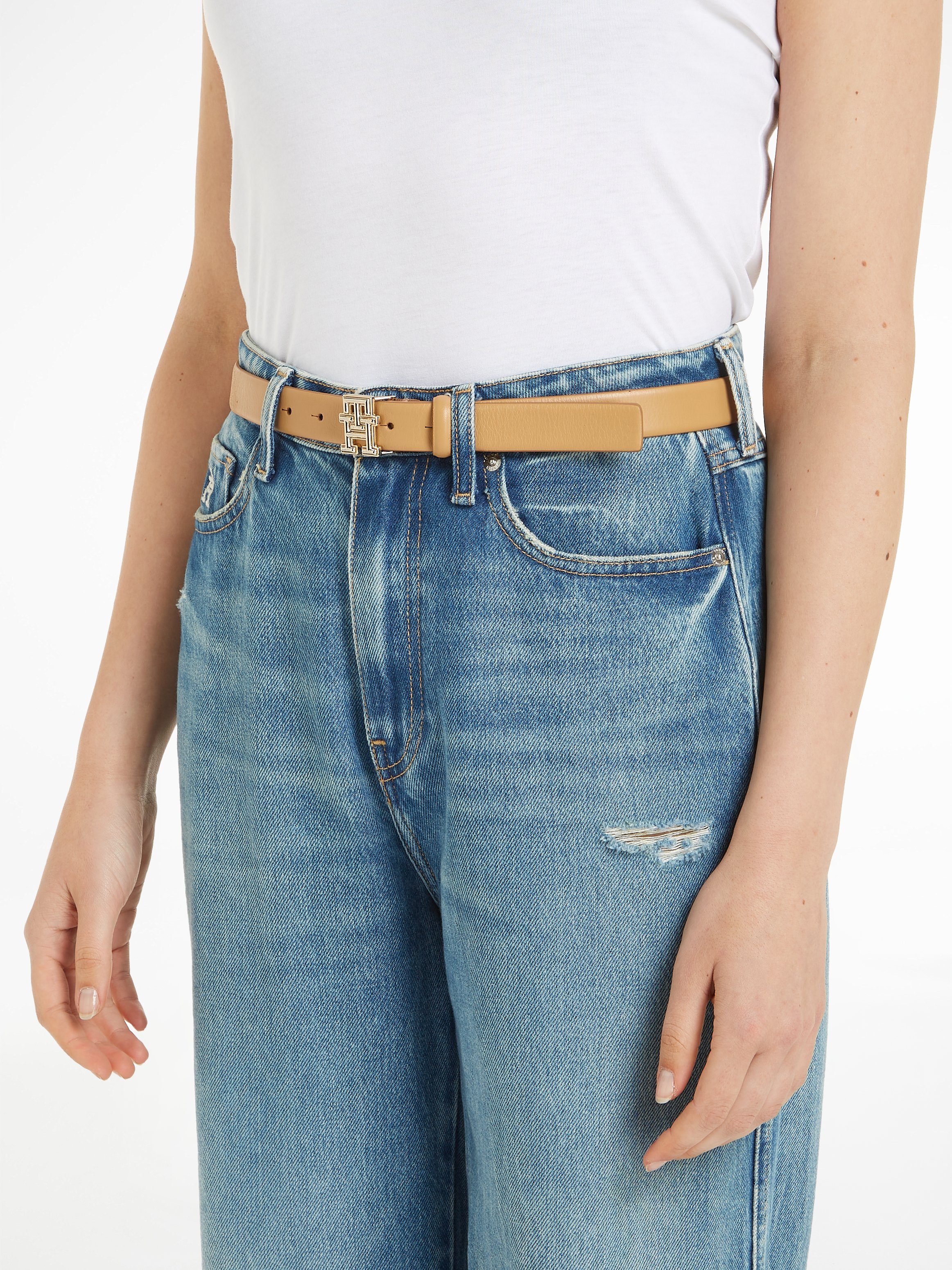 Tommy Hilfiger Leren riem TH LOGO BOMBE 2.5