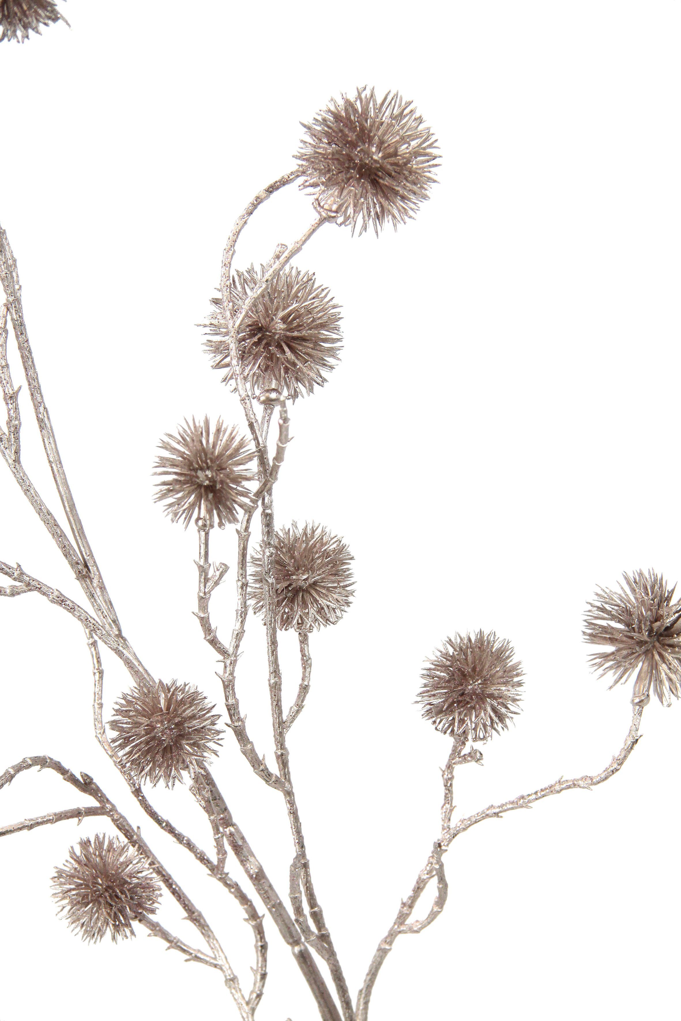I.GE.A. Kunstbloem Distel Kunstmatige mini disteltak, goudkleurige metallic, 3-delige set (3 stuks)