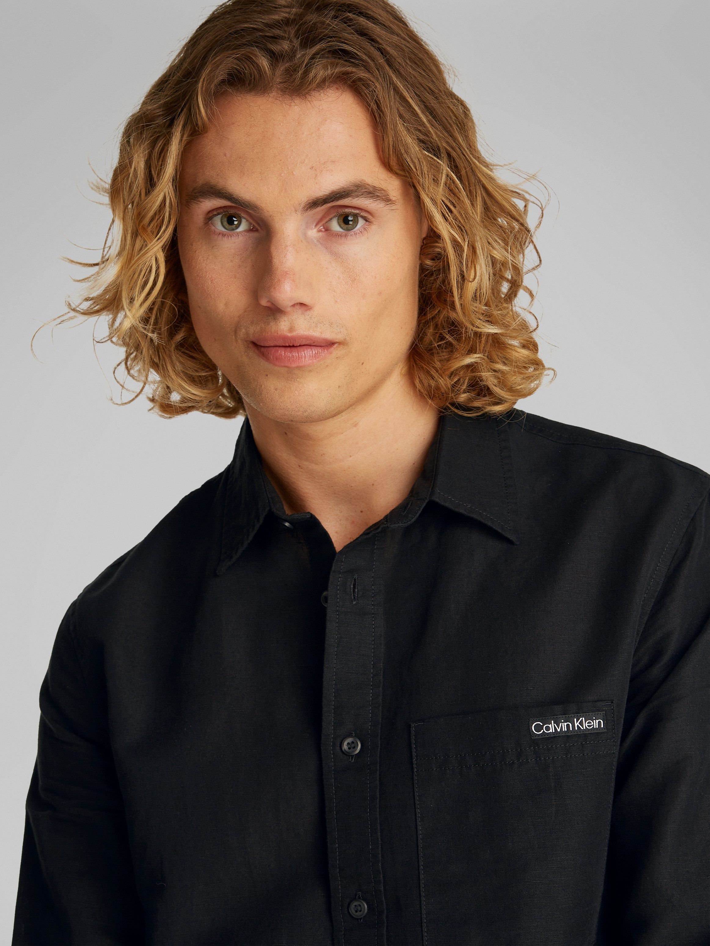 Calvin Klein Linnen overhemd LINEN COTTON SHIRT