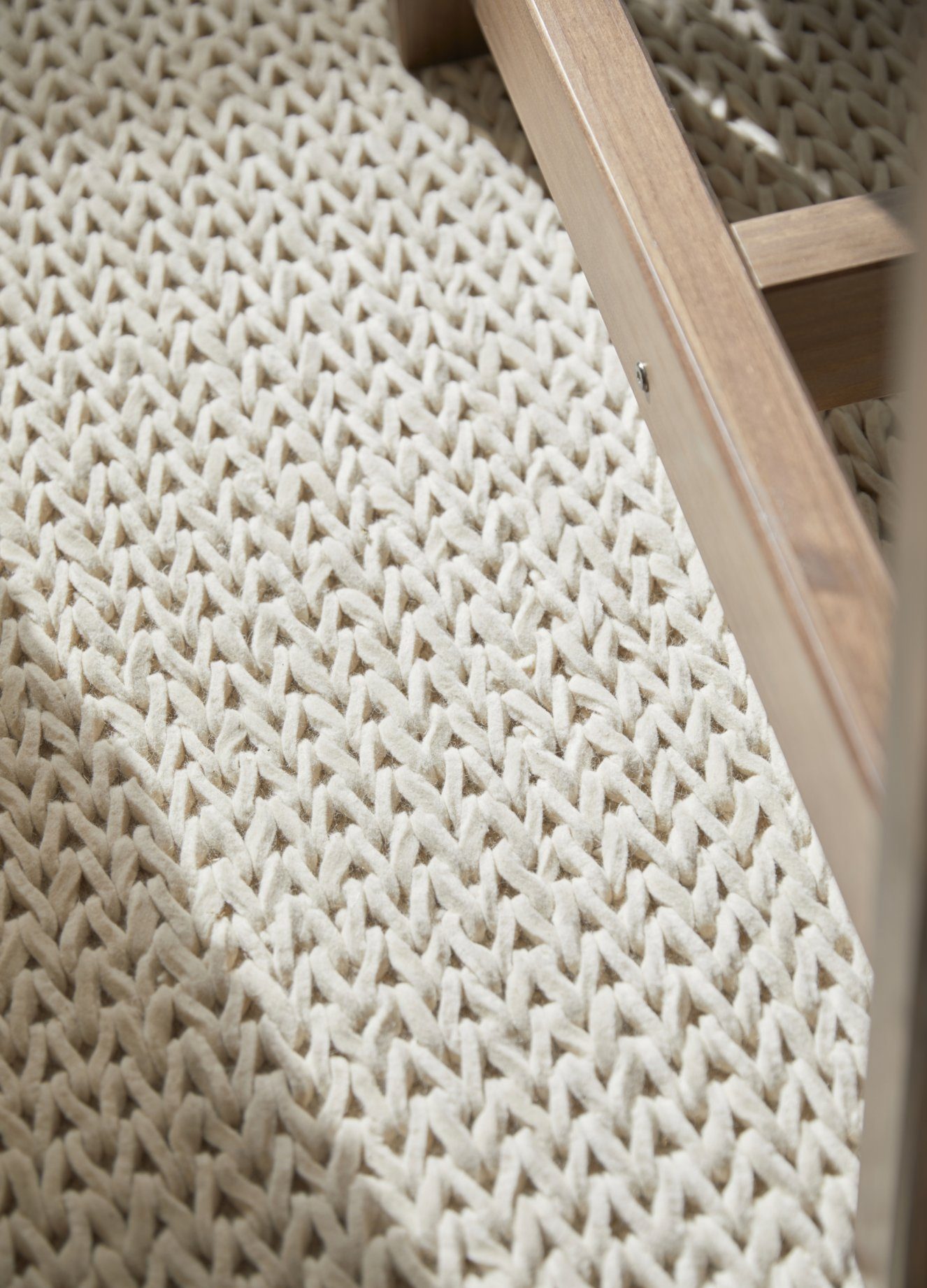 my home Wollen kleed Noyack Handgeweven kleed, tricot-look, met de hand geweven, zuivere wol