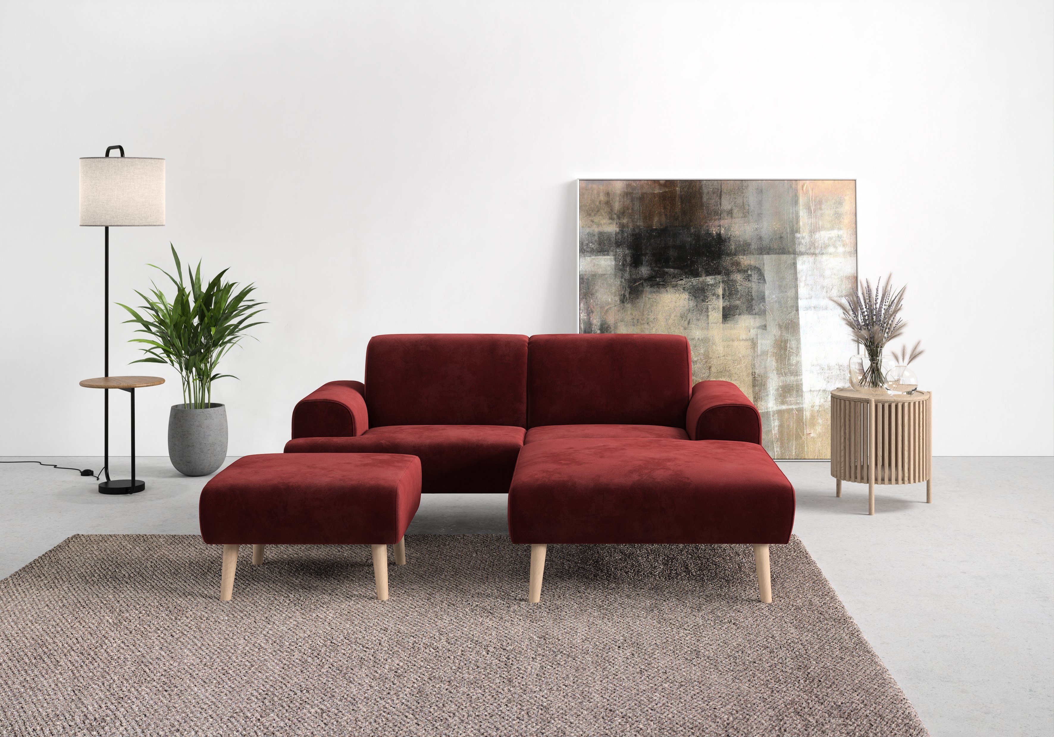 andas Hoekbank Swift L-vorm Binnenveringsinterieur, bxdxh: 192x83x176 cm