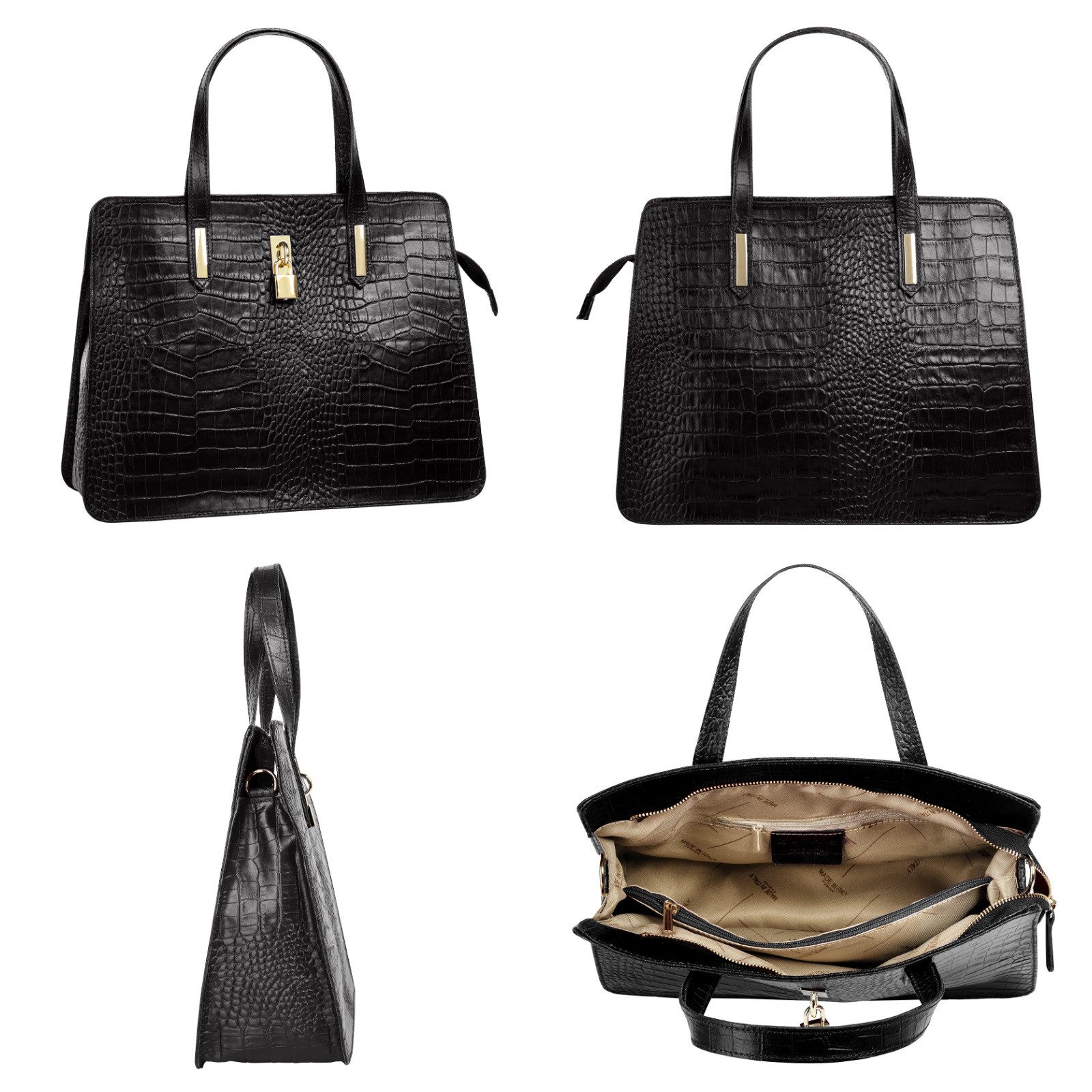 Cluty Tas echt leer, made in italy