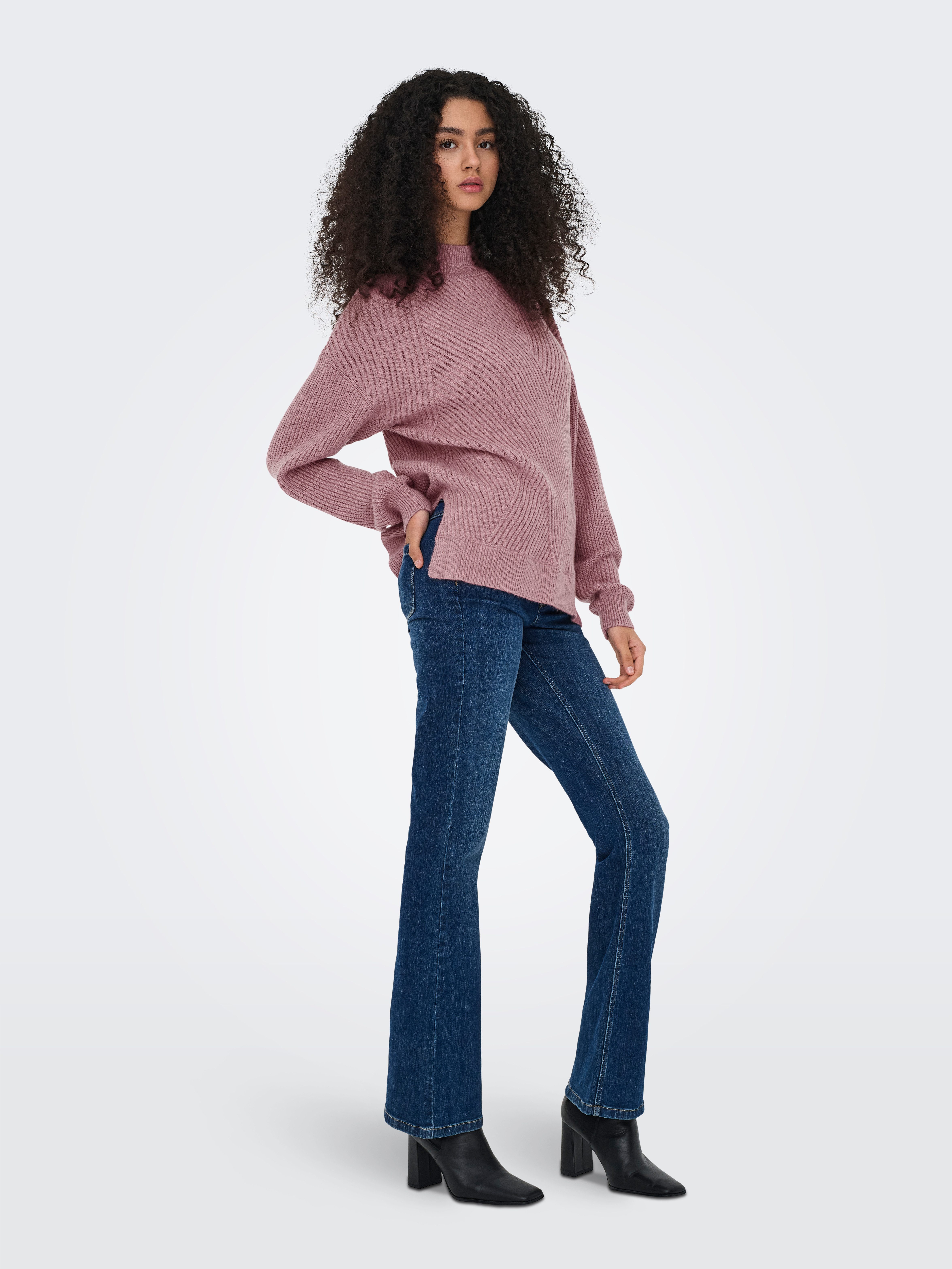 Only Gebreide trui ONLNELI LS HIGHNECK RIB PULLOVER EX KNT