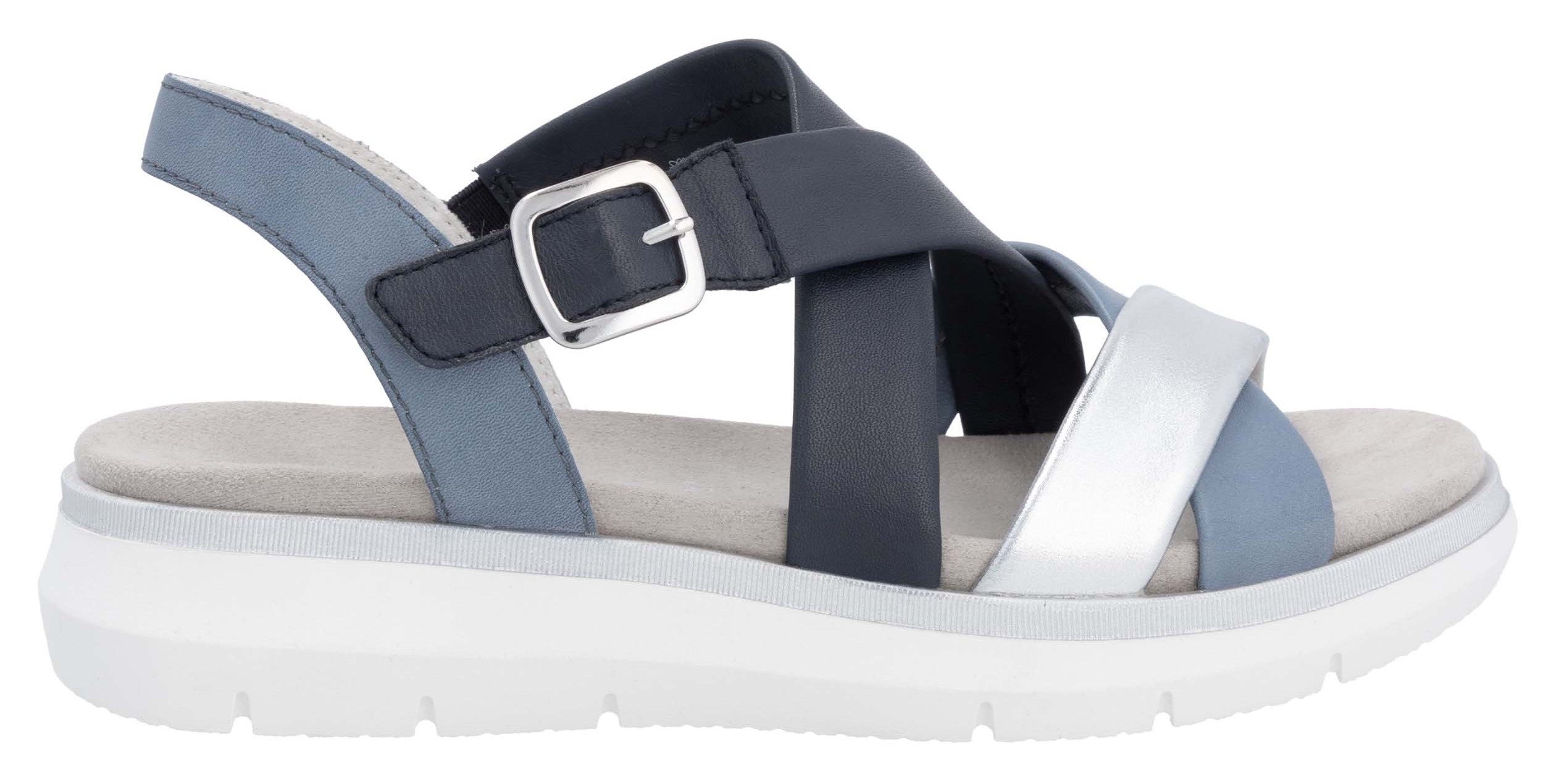 Remonte Sandalen Elisabeth Hurley-Collection , sleehak, zomerschoen, sandaal met kruisbandage