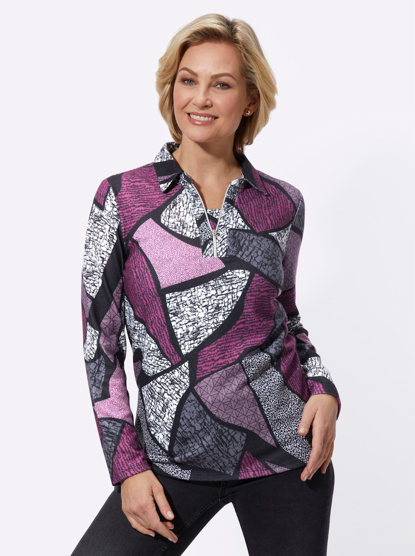 Classic Basics 2-in-1-shirt met lange mouwen Wintershirt (1-delig)