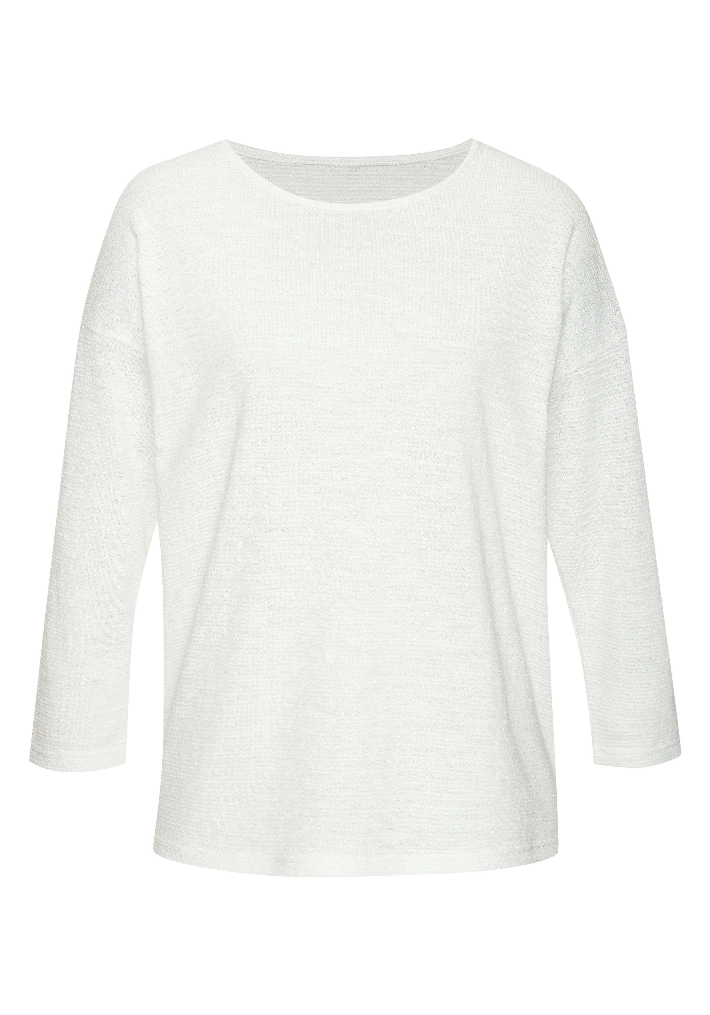 Vivance Shirt met lange mouwen Met modieuze structuur van kreukvrije kwaliteit met katoen (Set van 2)