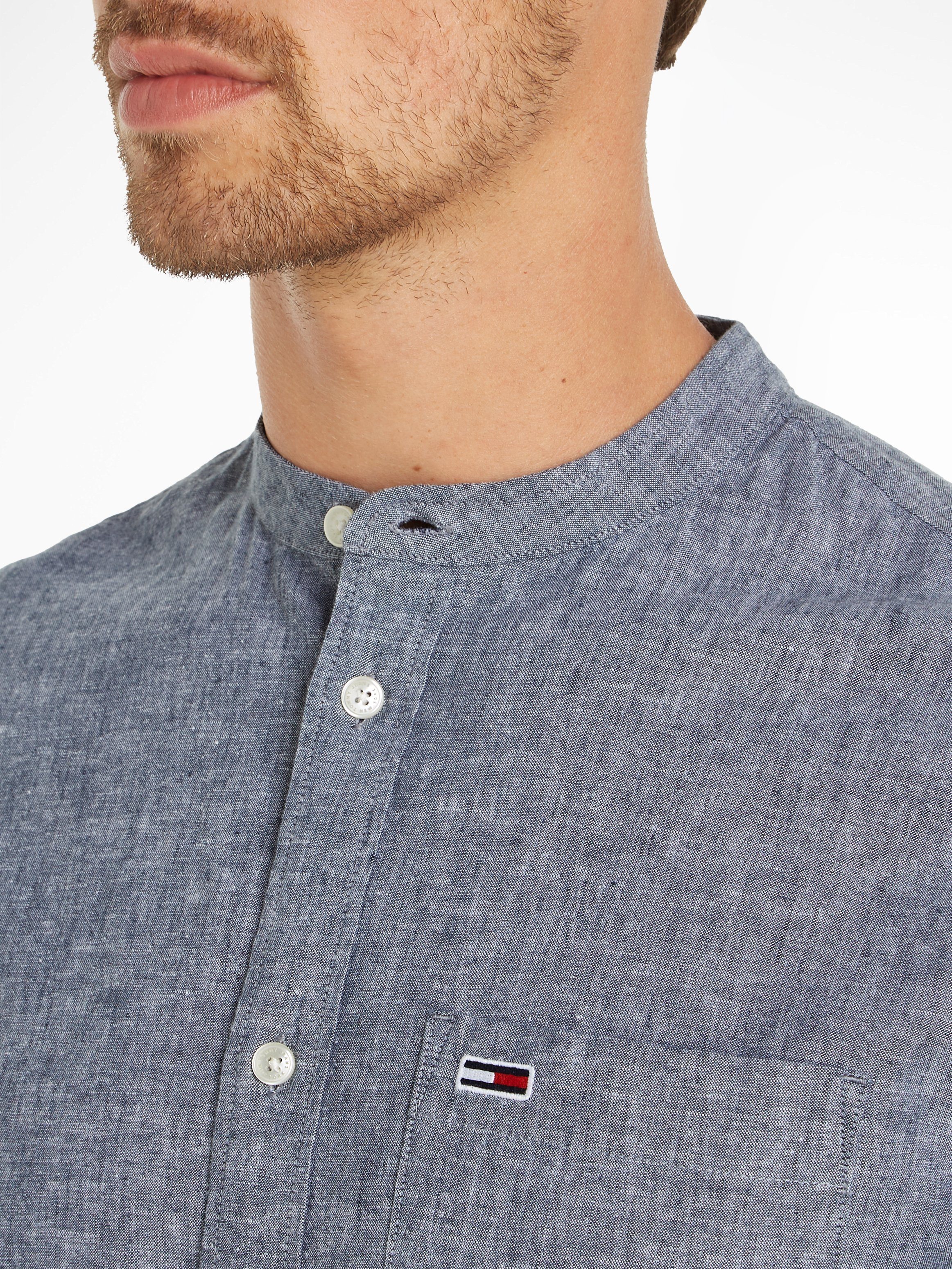 TOMMY JEANS Overhemd met lange mouwen TJM REG MAO LINEN BLEND SHIRT