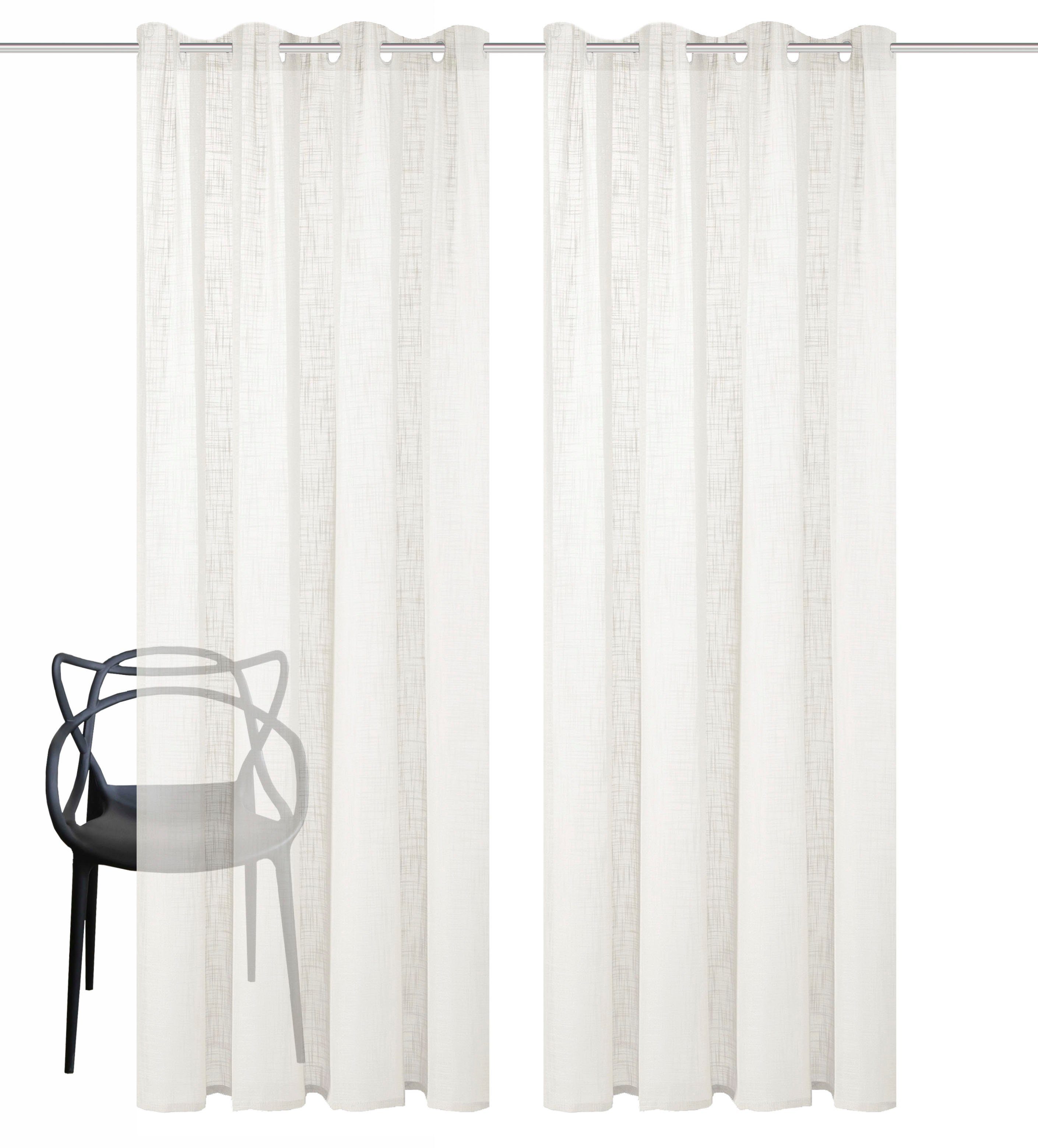 Home Basics Gordijn SOFTY set van 2 2-delig set oog-sjaal softy uni (2 stuks)