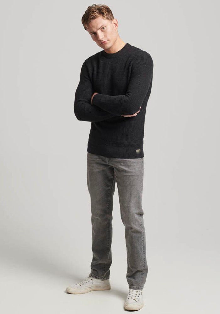 Superdry Gebreide trui TEXTURED CREW KNIT JUMPER met gestructureerd wafelbreipatroon