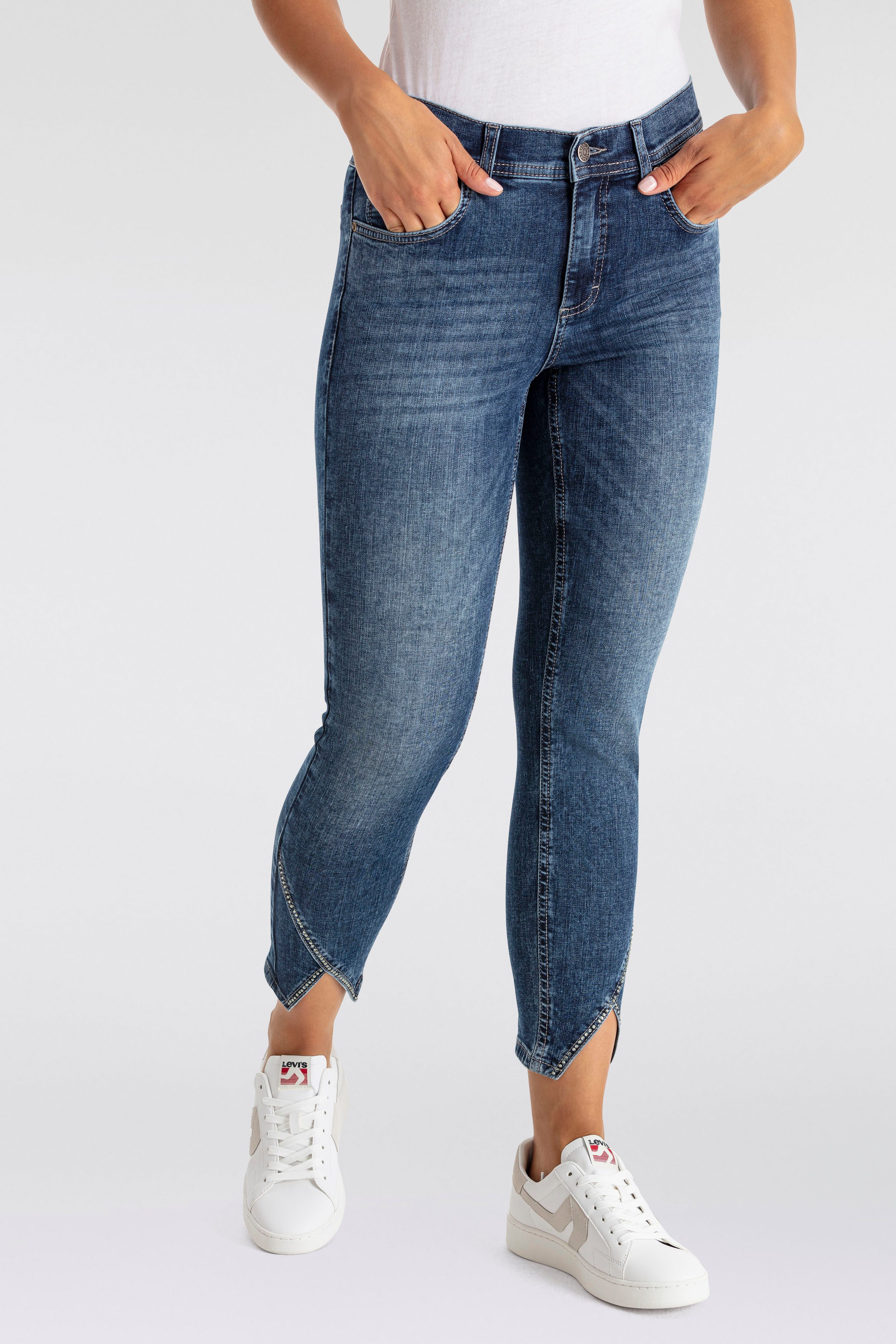ANGELS 7/8 jeans Ornella met strasssteentjes aan de broekspijp