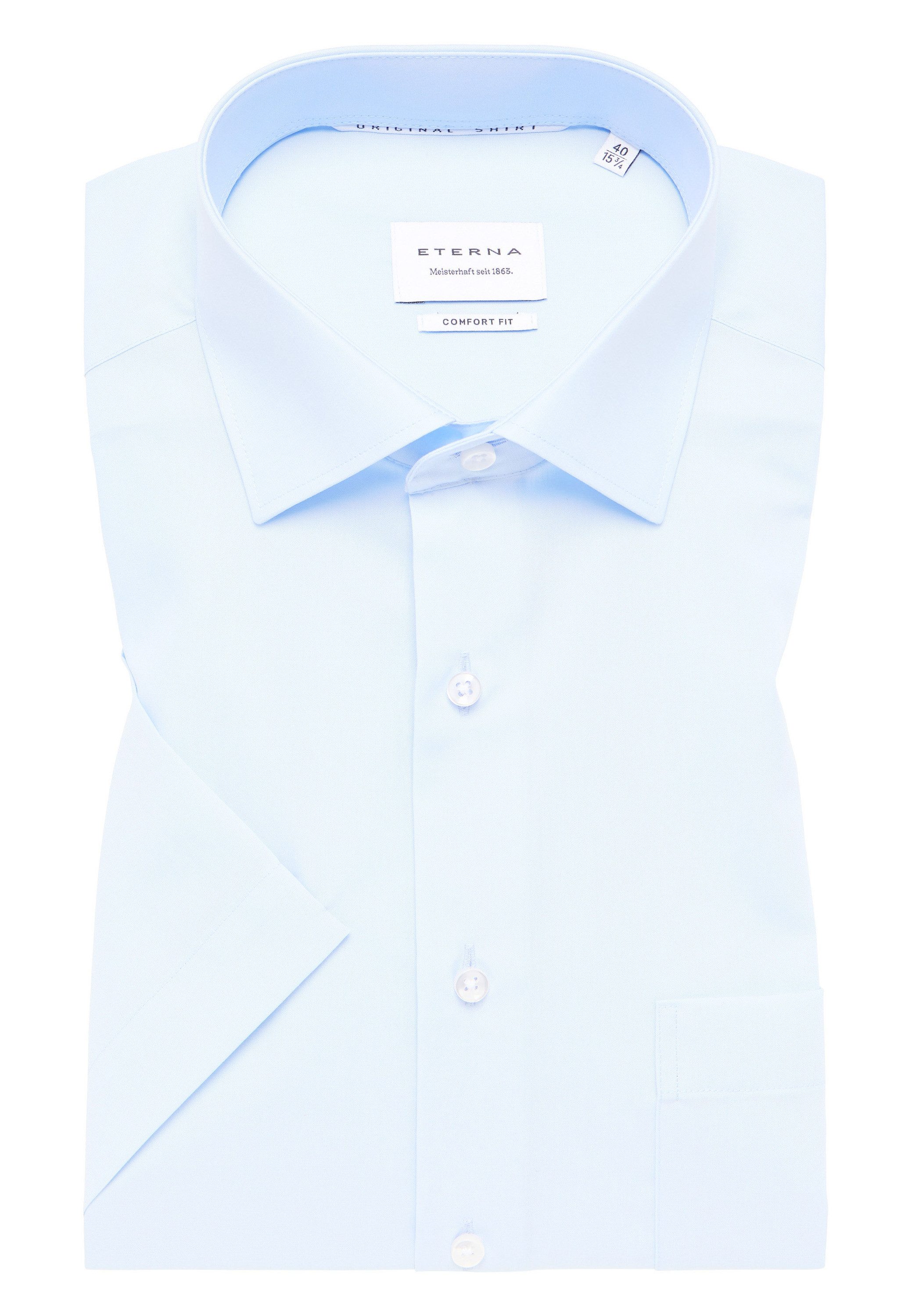 Eterna Overhemd met korte mouwen Comfort fit NON IRON (strijkvrij)