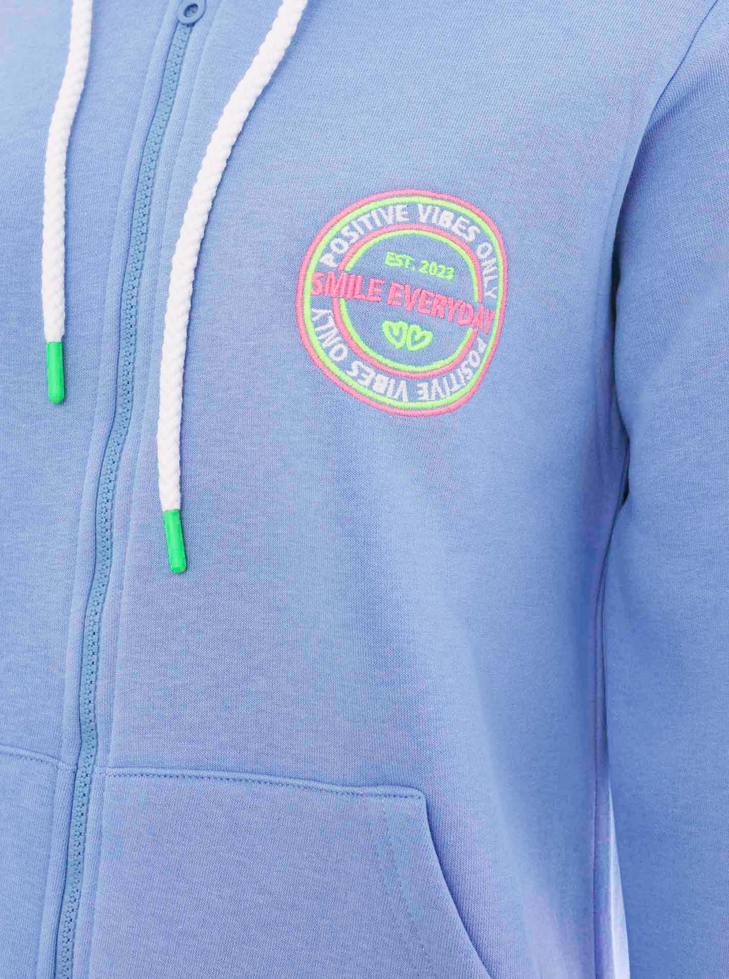 Zwillingsherz Sweatvest met capuchon, rugprint, detailprint aan de voorkant