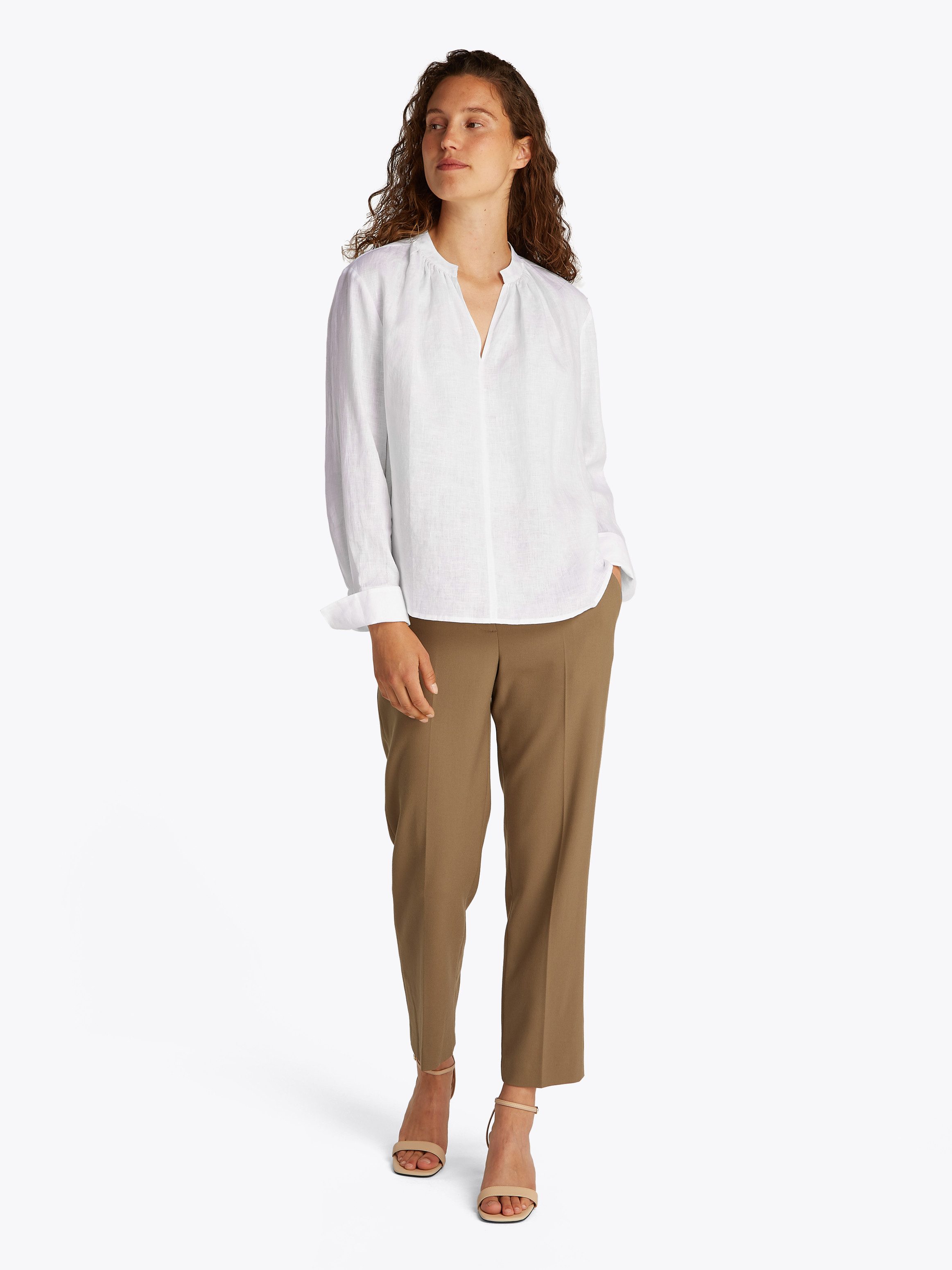 Tommy Hilfiger Klassieke blouse ESS LINEN V-NECK BLOUSE