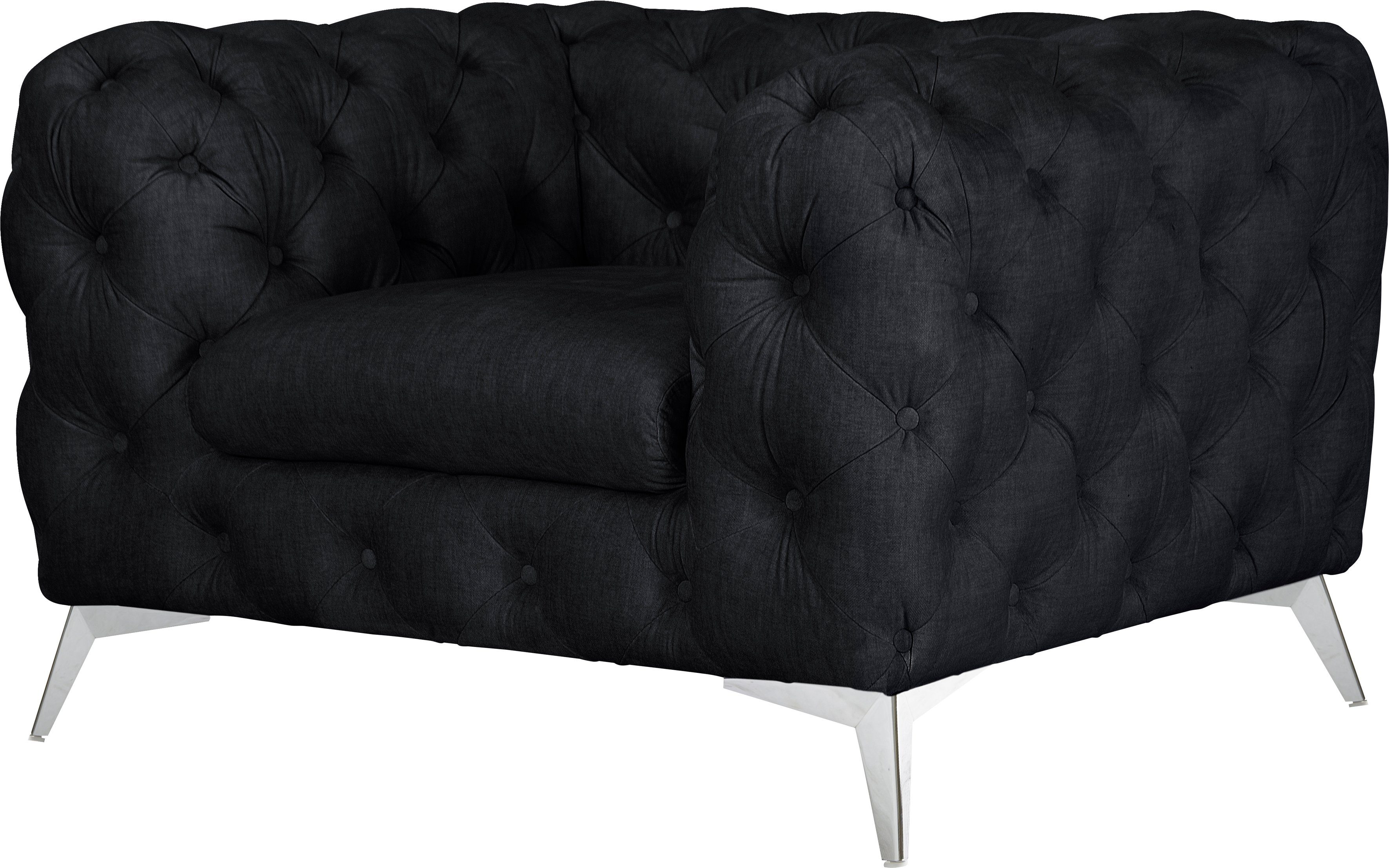 Leonique Chesterfield-fauteuil Glynis Fauteuil luxueuze capitonnage, moderne chesterfield look, kleur van de poten ter keuze