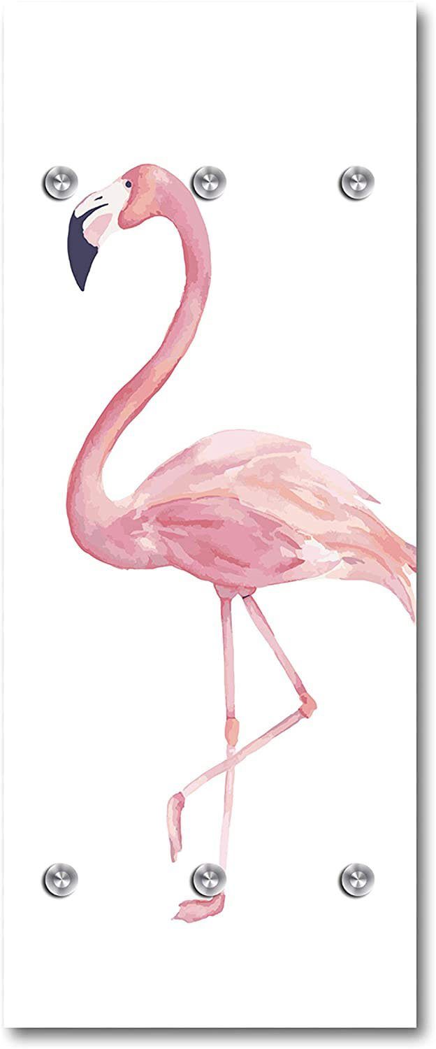 queence Kapstok Flamingo met 6 haken, 50 x 120 cm