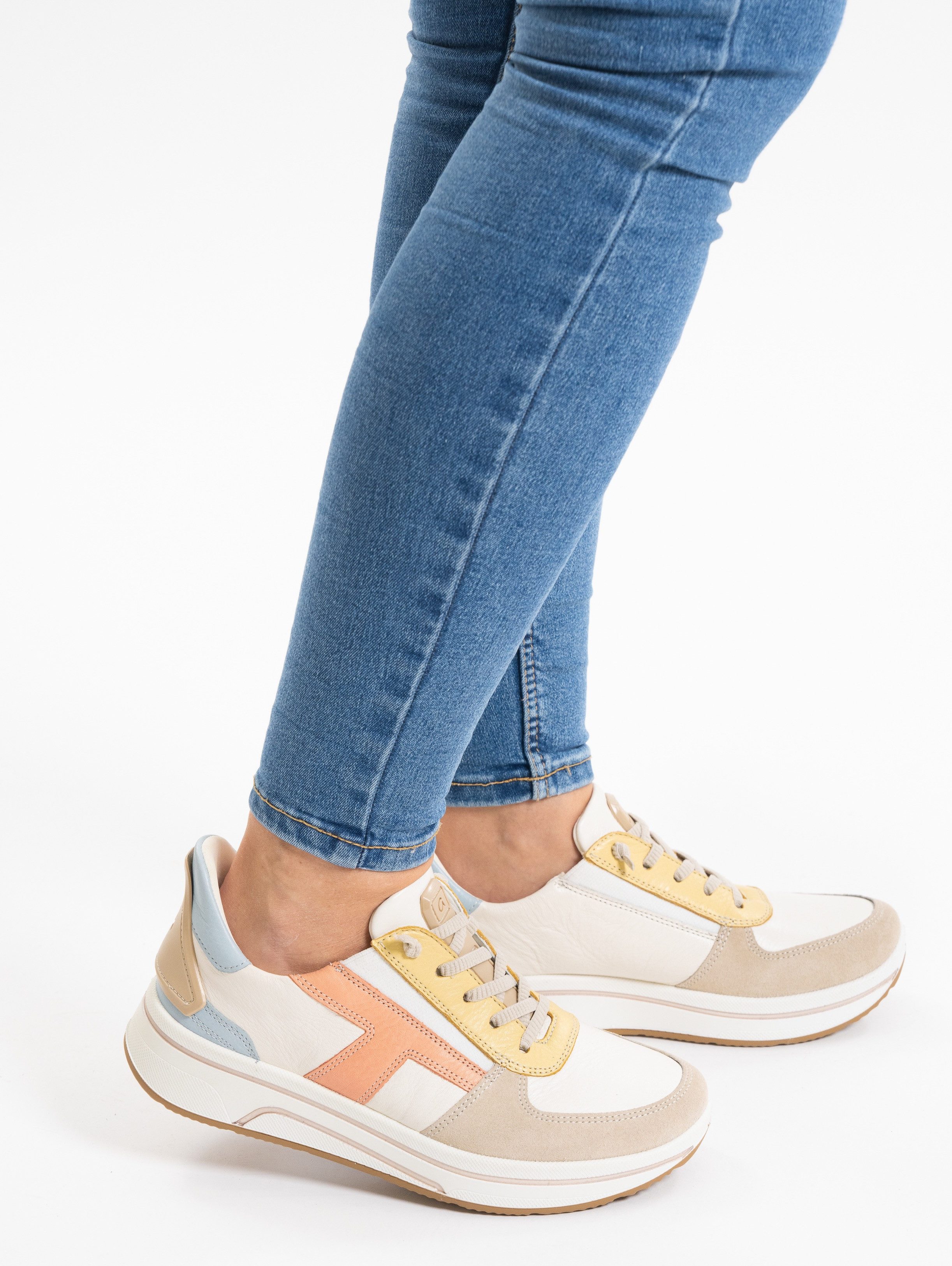 Ara Slip-on sneakers Sapporo , vrijetijdsschoen, veterschoen met frotté voering, h-breedte