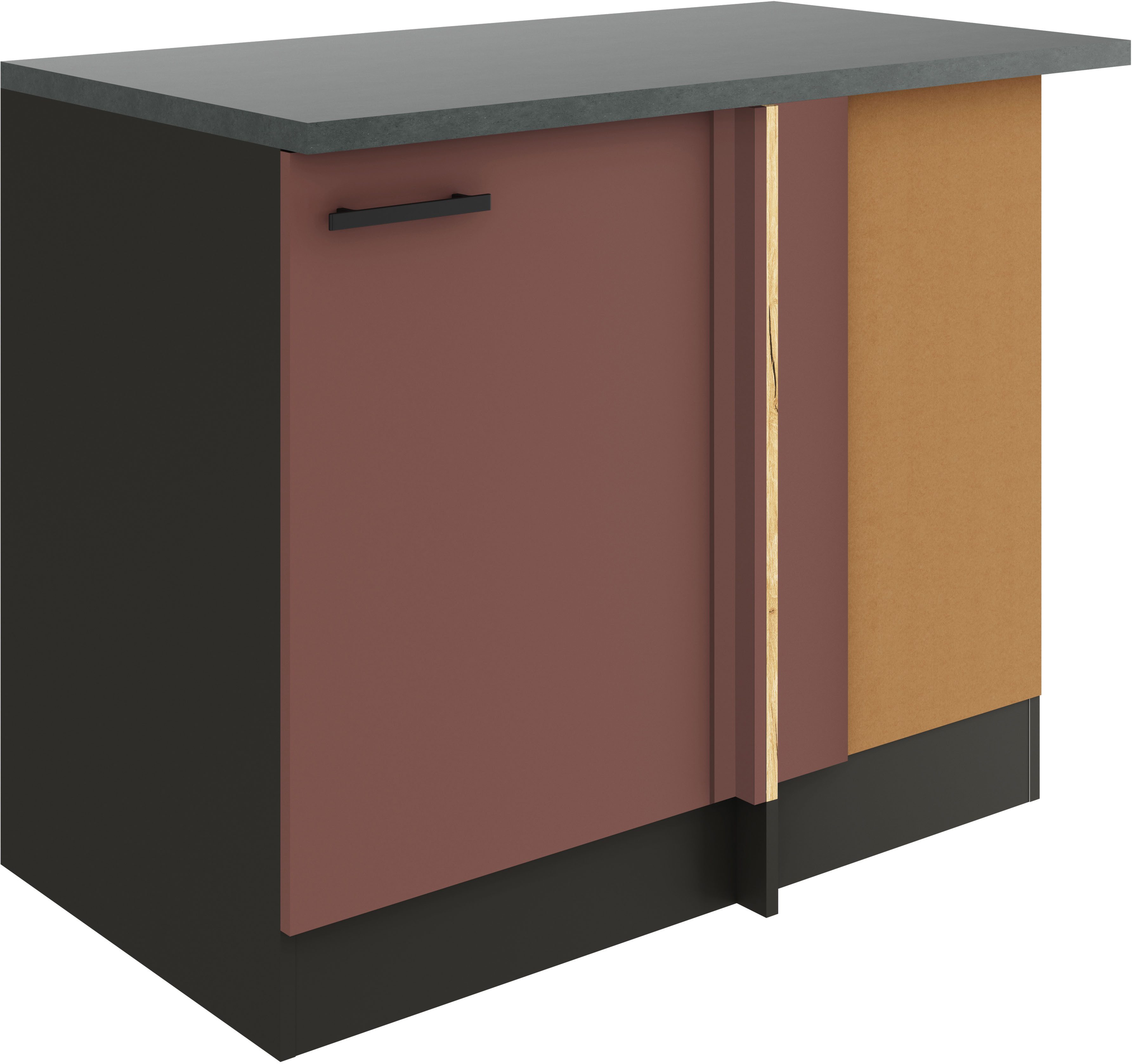 OPTIFIT Hoekonderkast Palma Breedte 100 cm, deuropening verwisselbaar onderkasten rood
