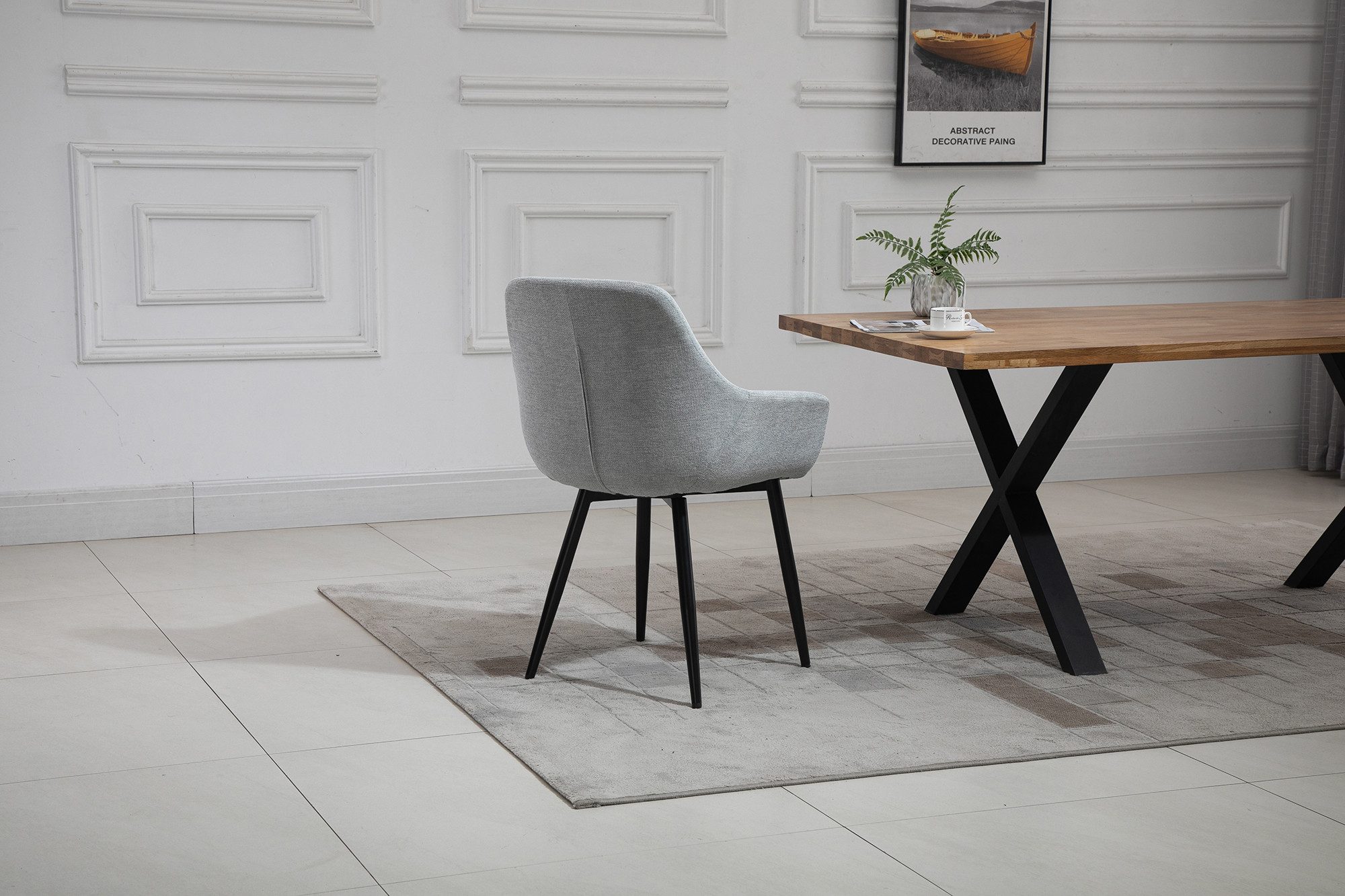 SalesFever Eethoek Tafelblad behandeld met OSMO hardwasolie in zijdeglans afwerking (set, 5-delig)