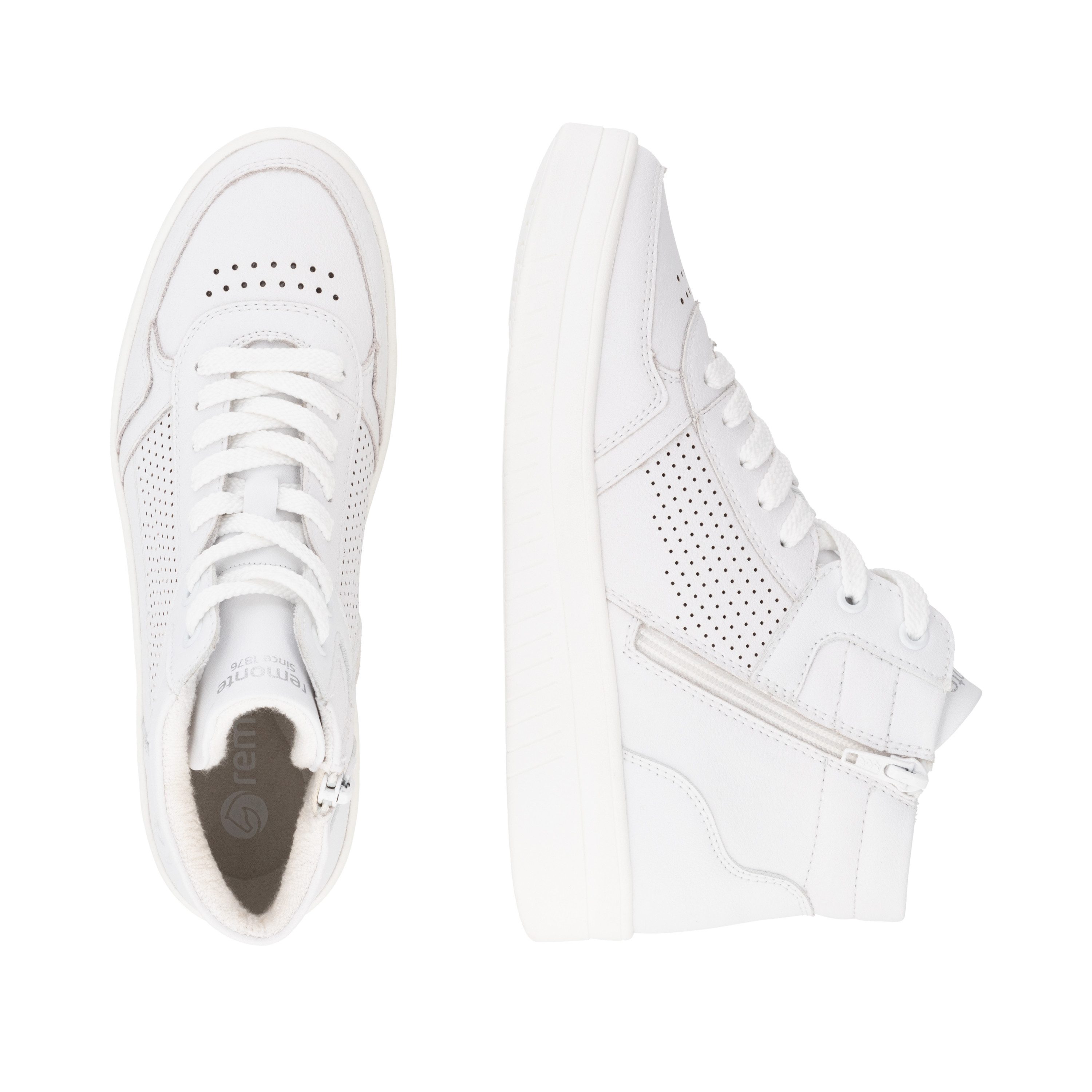 Remonte Plateausneakers , vrijetijdsschoen, veterschoen, high top sneaker met contrasterende afwerking