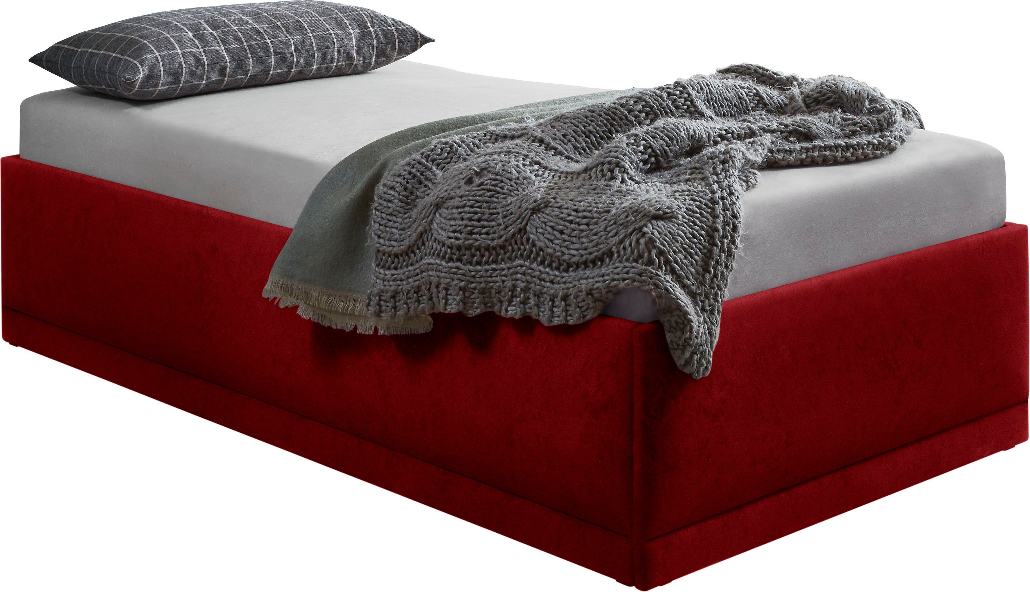 Westfalia Polsterbetten Gestoffeerd bed Texel Comforthoogte met sierkussen, bedkist bij uitvoering met matras