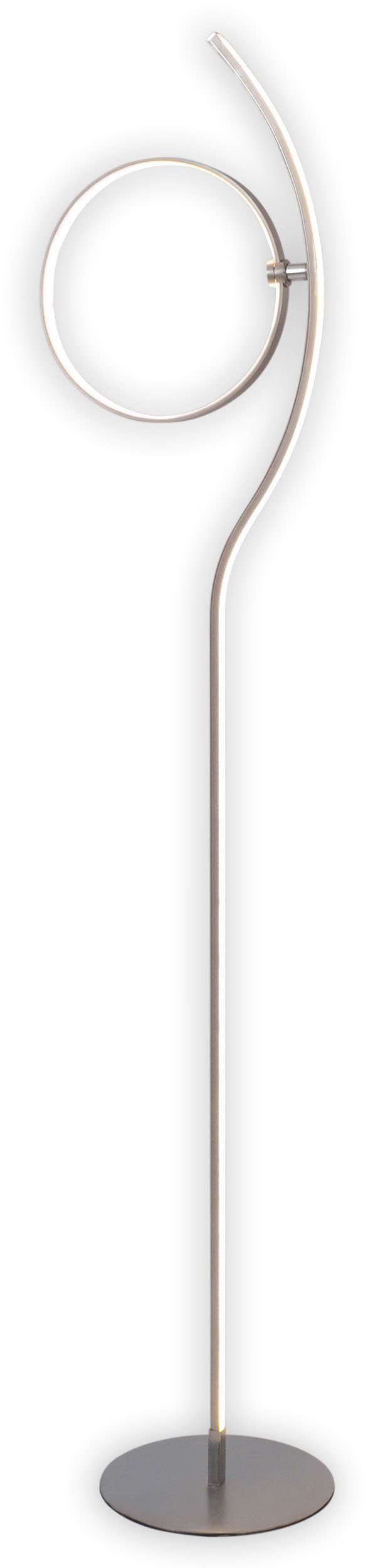 näve Led-staande lamp Loop Line Dimbaar in 3 niveaus via touch-dimmer, incl. stekker-netvoeding (1 stuk)