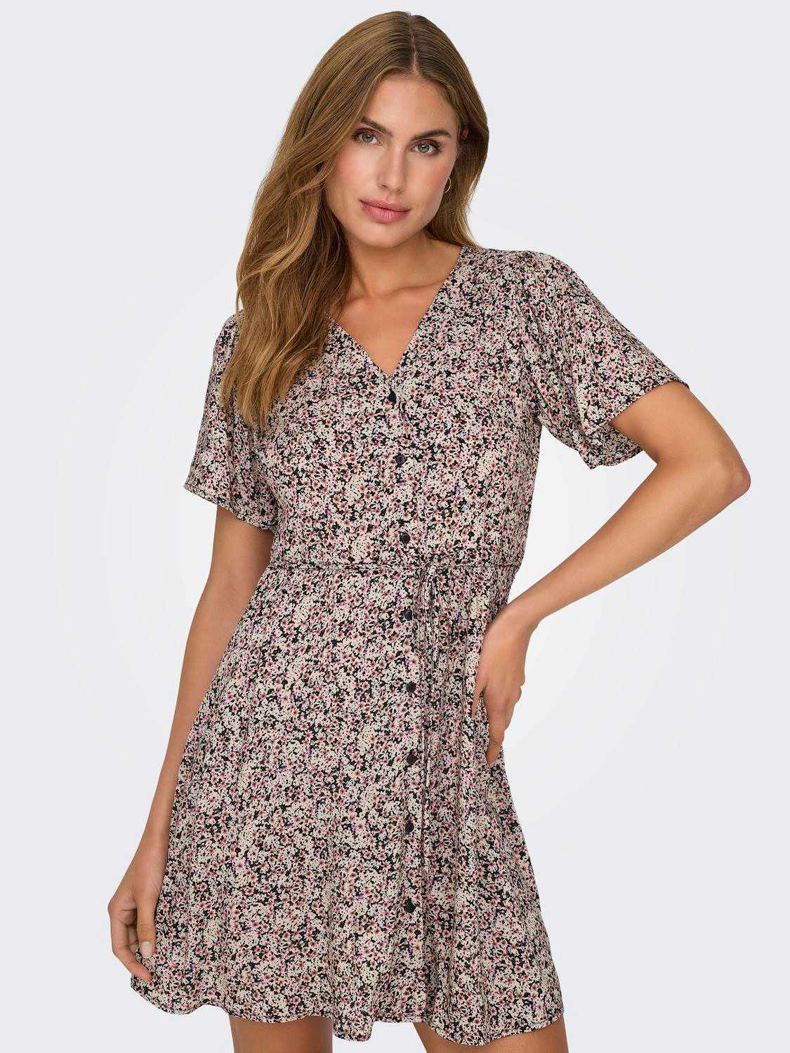 Only Mini-jurk ONLEVIDA S S SHORT DRESS WVN NOOS